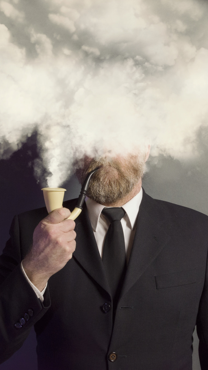 Download mobile wallpaper Smoke, Photography, Suit, Manipulation for free.