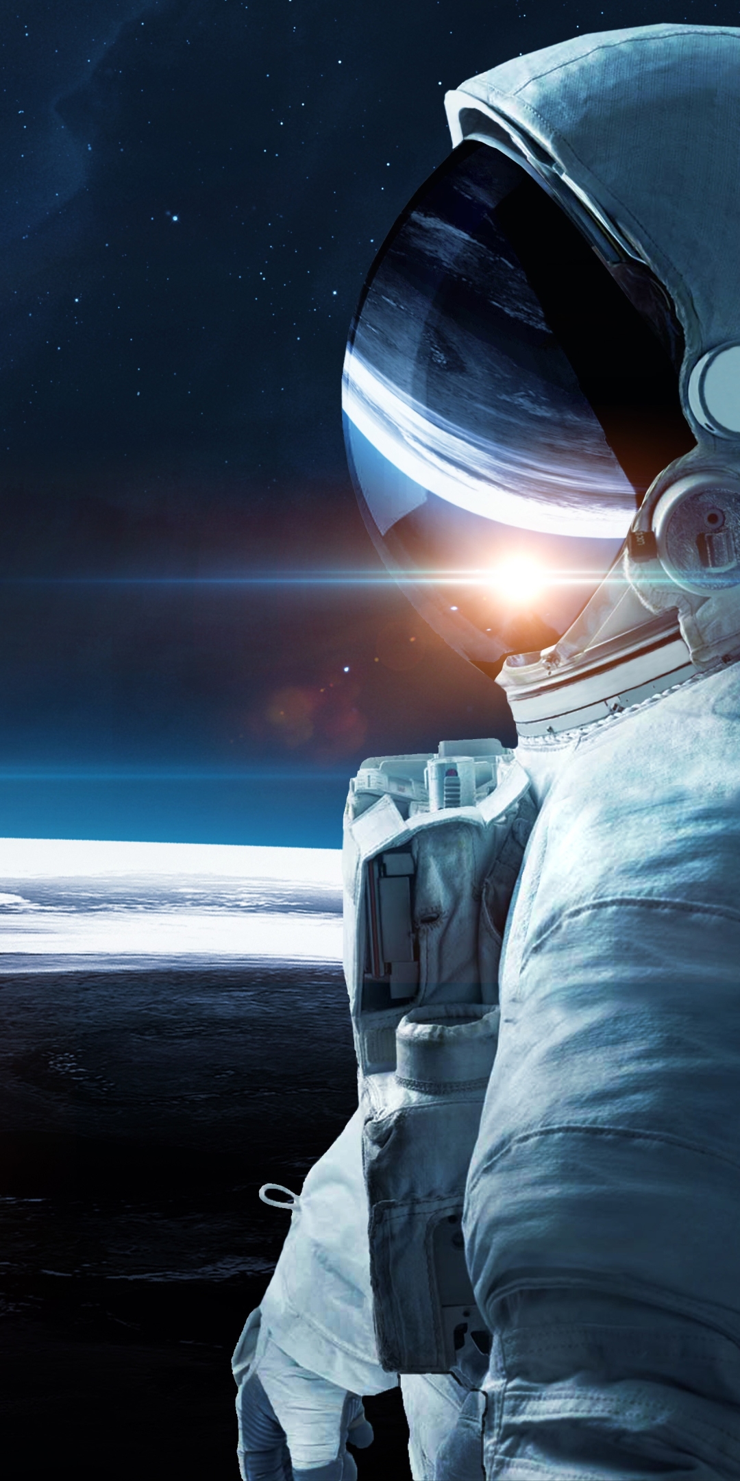 Descarga gratuita de fondo de pantalla para móvil de Estrellas, Amanecer, Espacio, Ciencia Ficción, Traje Espacial, Astronauta.