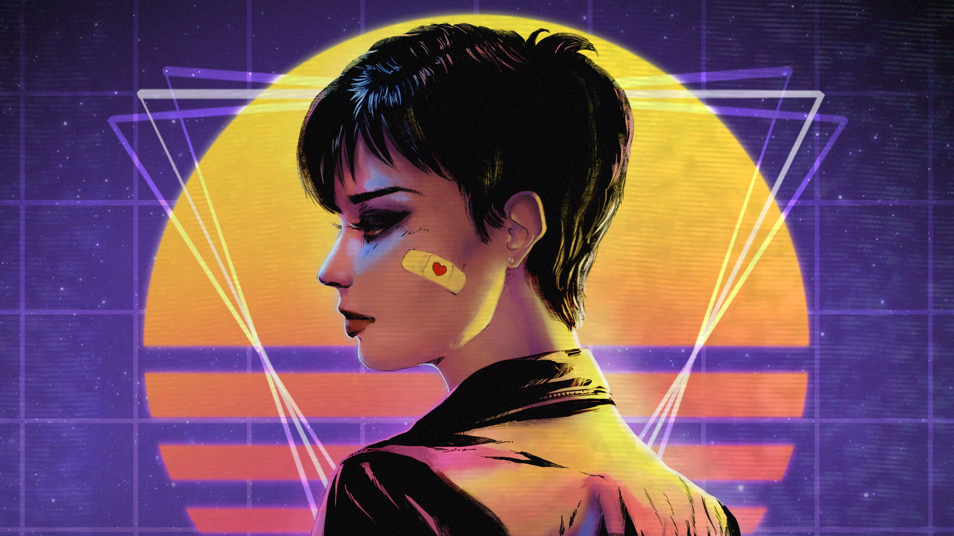 Download mobile wallpaper Neon, Artistic, Women, Synthwave, Retro Wave for free.