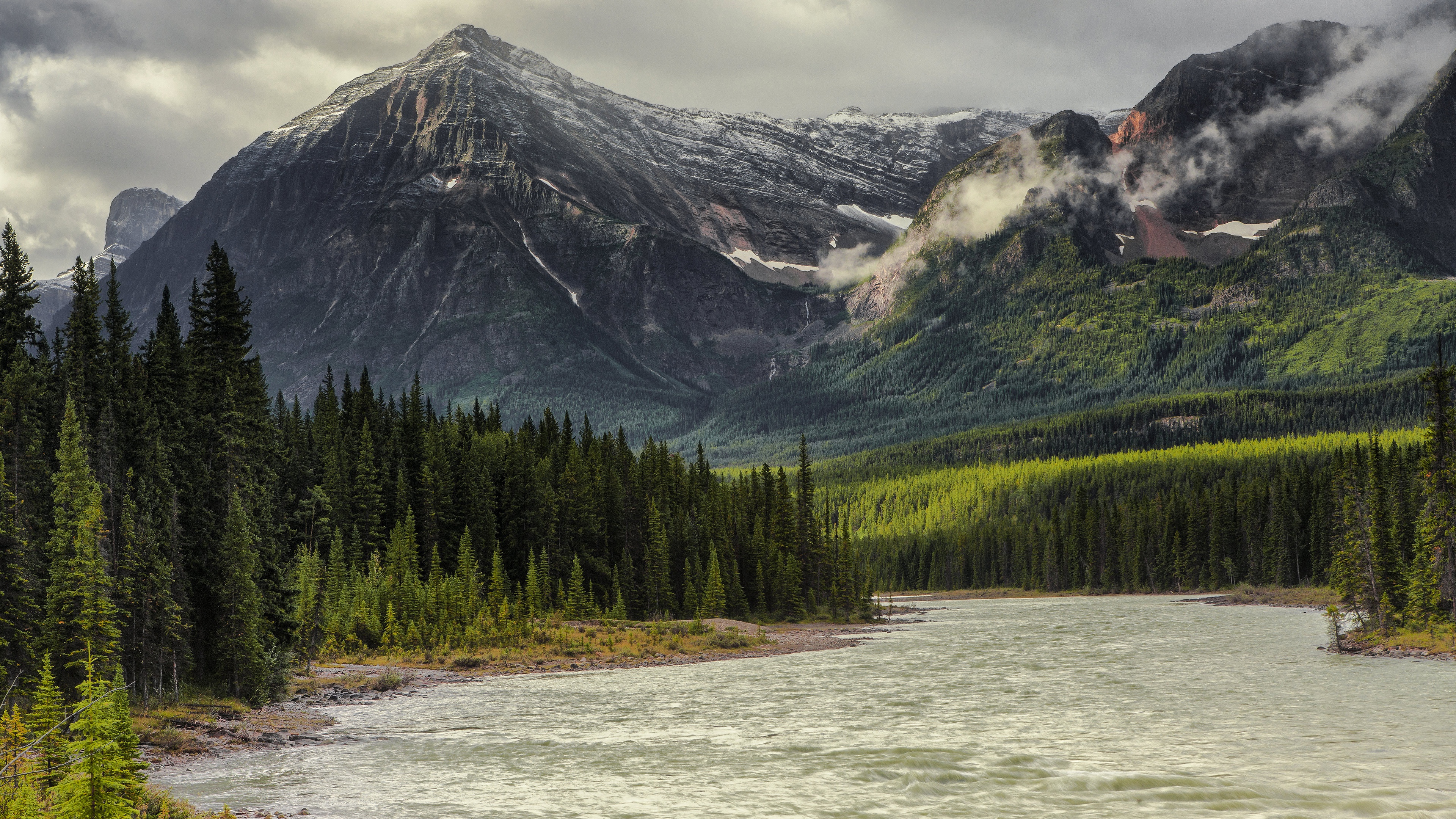 earth, river, canada, mountain, spruce cellphone