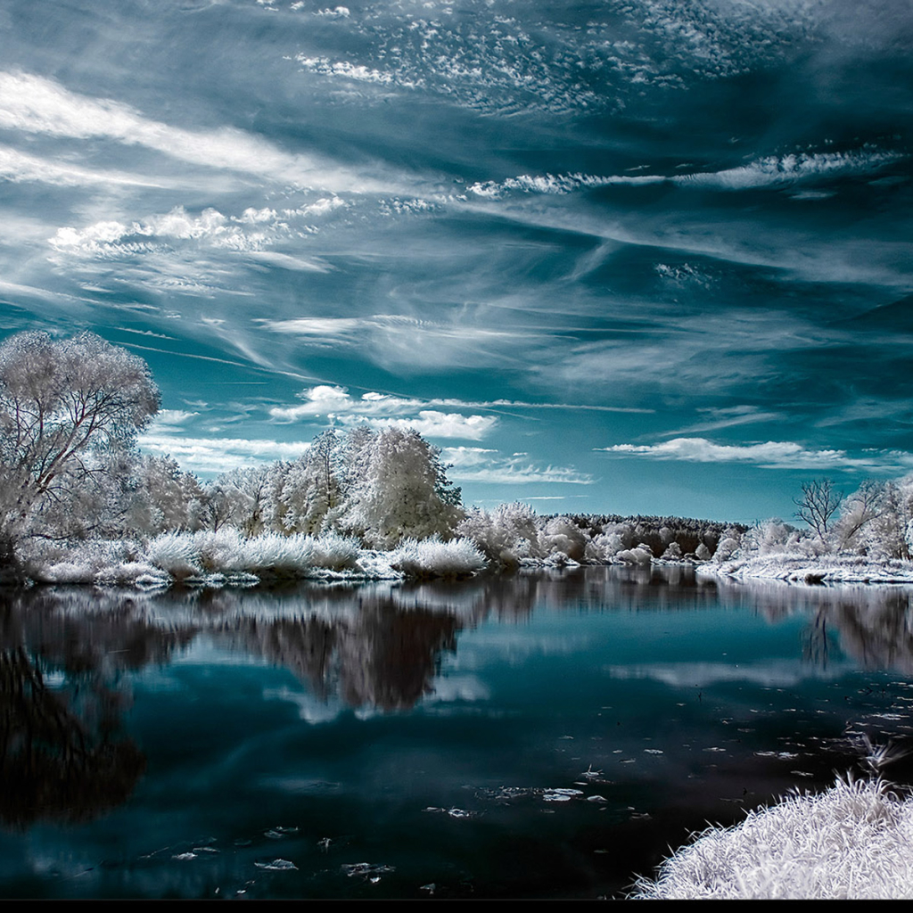 Téléchargez gratuitement l'image Hiver, Eau, Ciel, L'hiver, Terre/nature, Réflection sur le bureau de votre PC