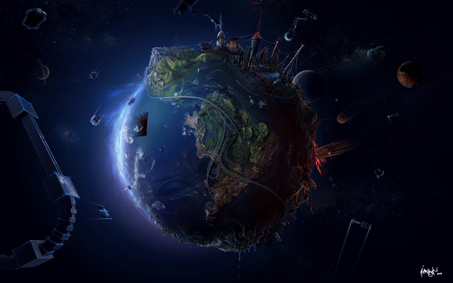 Free download wallpaper Earth, Space, Artistic on your PC desktop