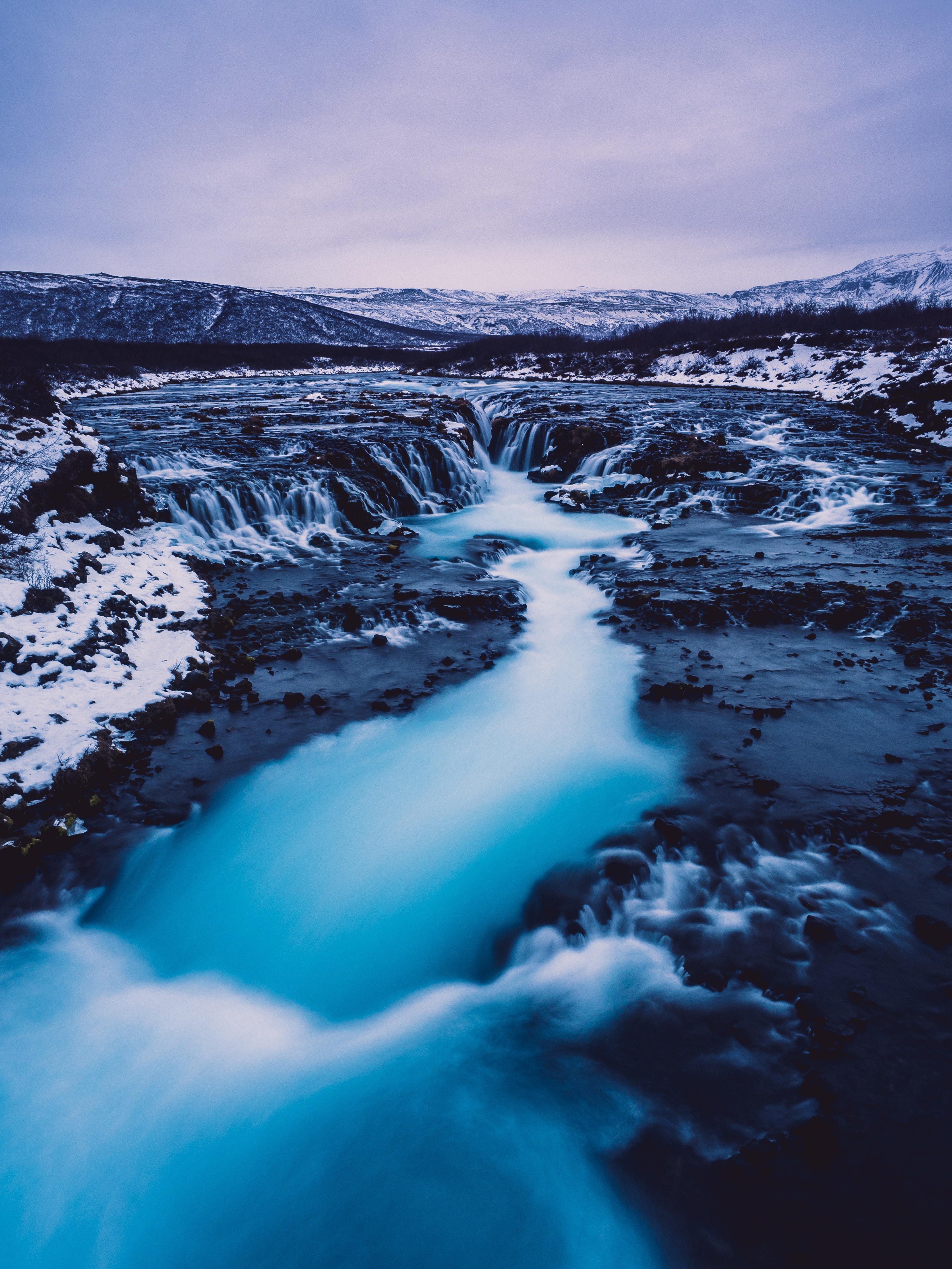 無料モバイル壁紙雪, フロー, 流れる, アイスランド, 自然, 滝をダウンロードします。