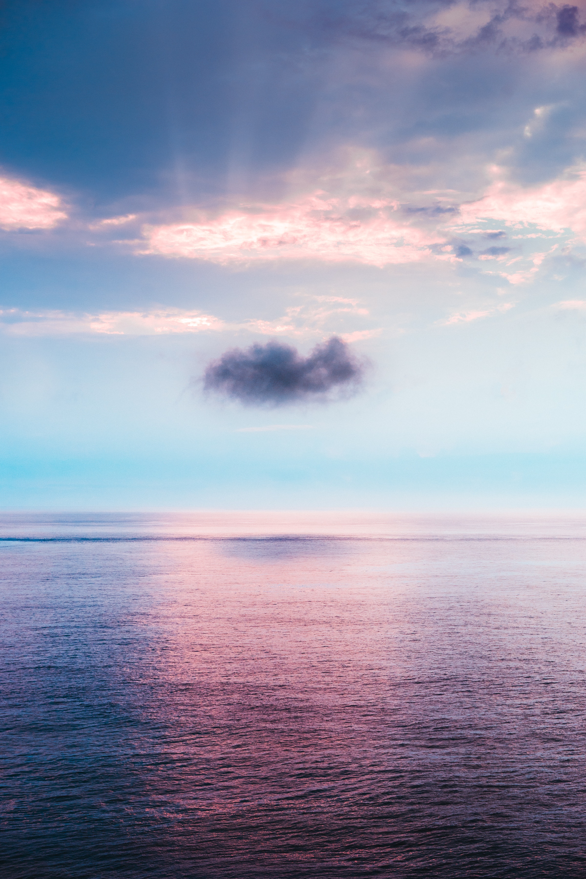 Скачать обои бесплатно Облака, Отражение, Горизонт, Природа, Море картинка на рабочий стол ПК