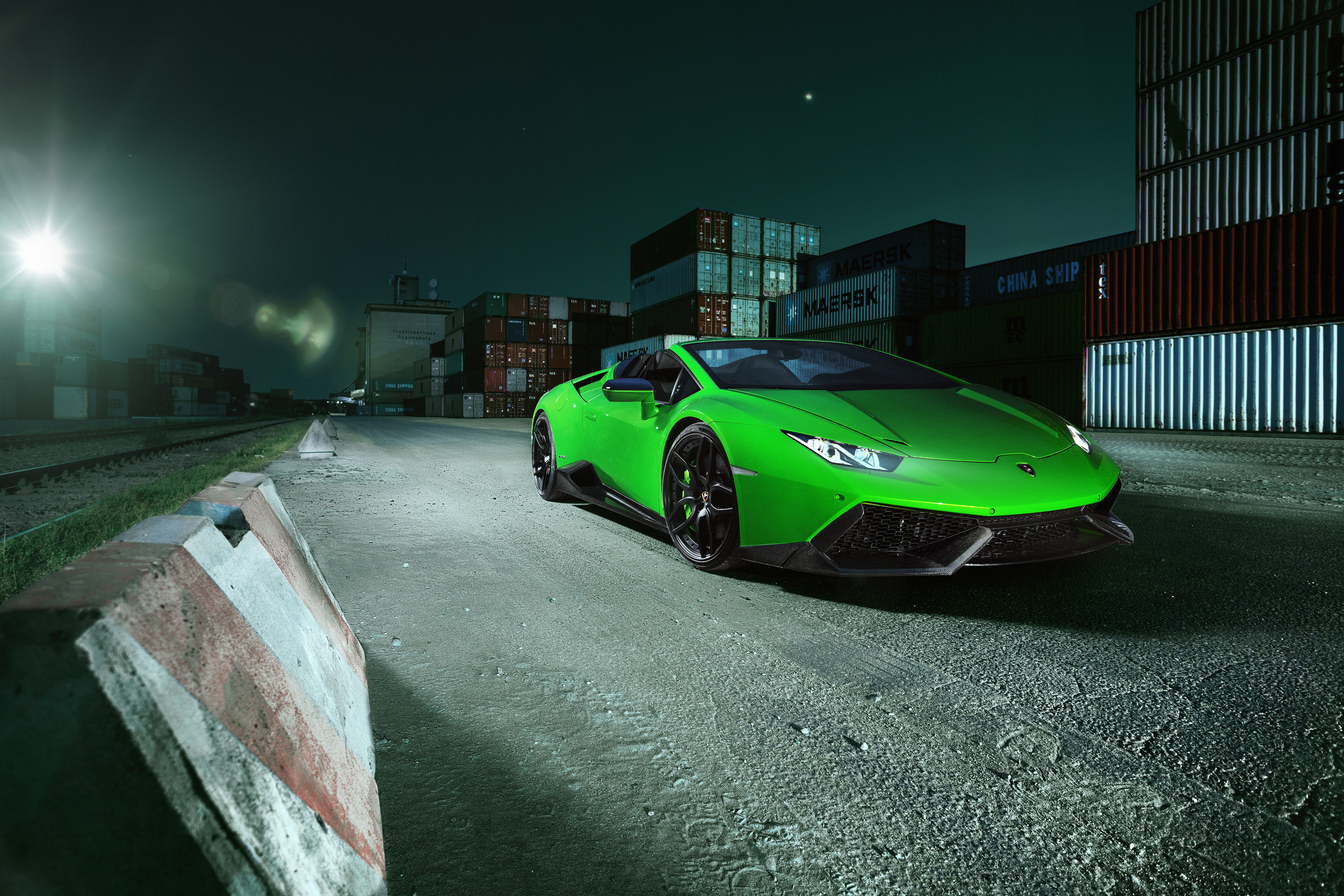 Laden Sie das Lamborghini, Autos, Supersportwagen, Fahrzeuge, Grünes Auto, Lamborghini Huracán-Bild kostenlos auf Ihren PC-Desktop herunter