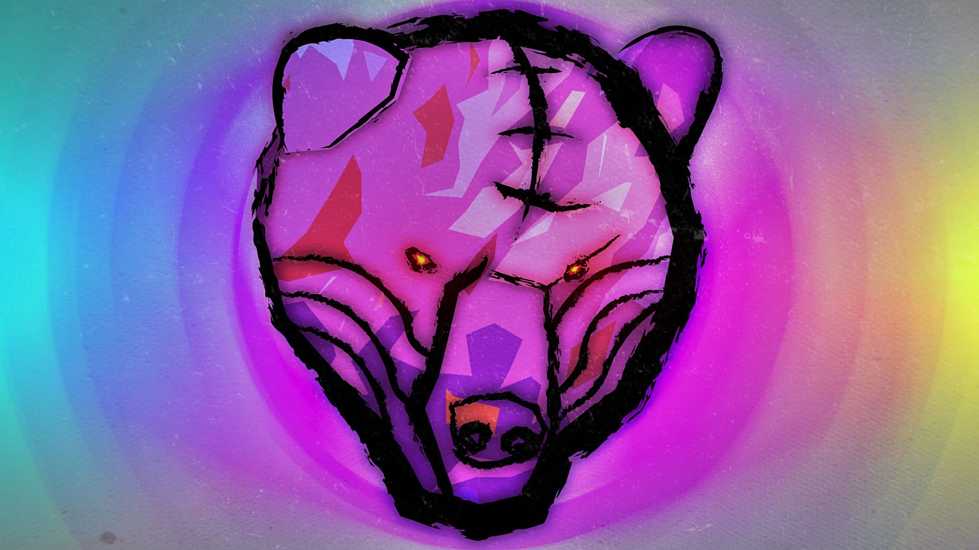 Download mobile wallpaper Bear, Animal, Colorful, Photoshop, Artistic for free.
