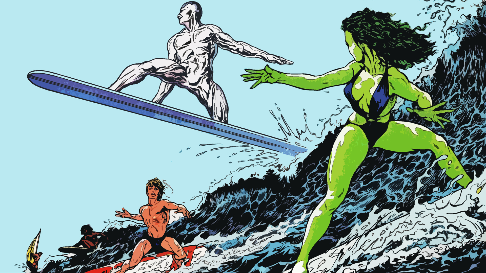 Baixar papel de parede para celular de História Em Quadrinhos, Surfista Prateado gratuito.