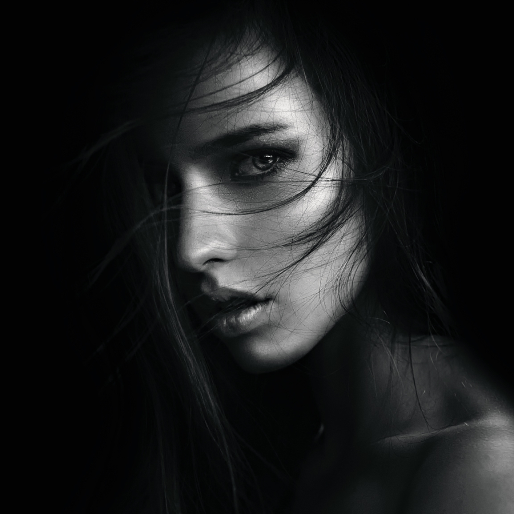 Free download wallpaper Face, Model, Women, Black & White, Anastasiya Scheglova on your PC desktop