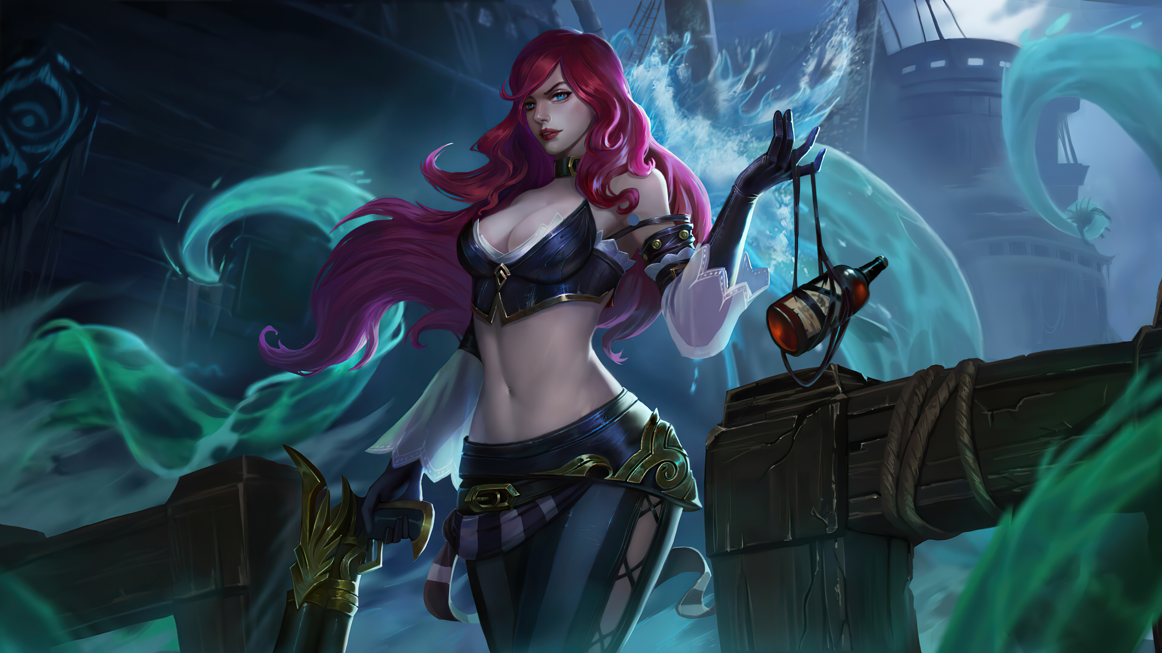 Free download wallpaper League Of Legends, Blue Eyes, Pink Hair, Video Game, Long Hair, Miss Fortune (League Of Legends) on your PC desktop