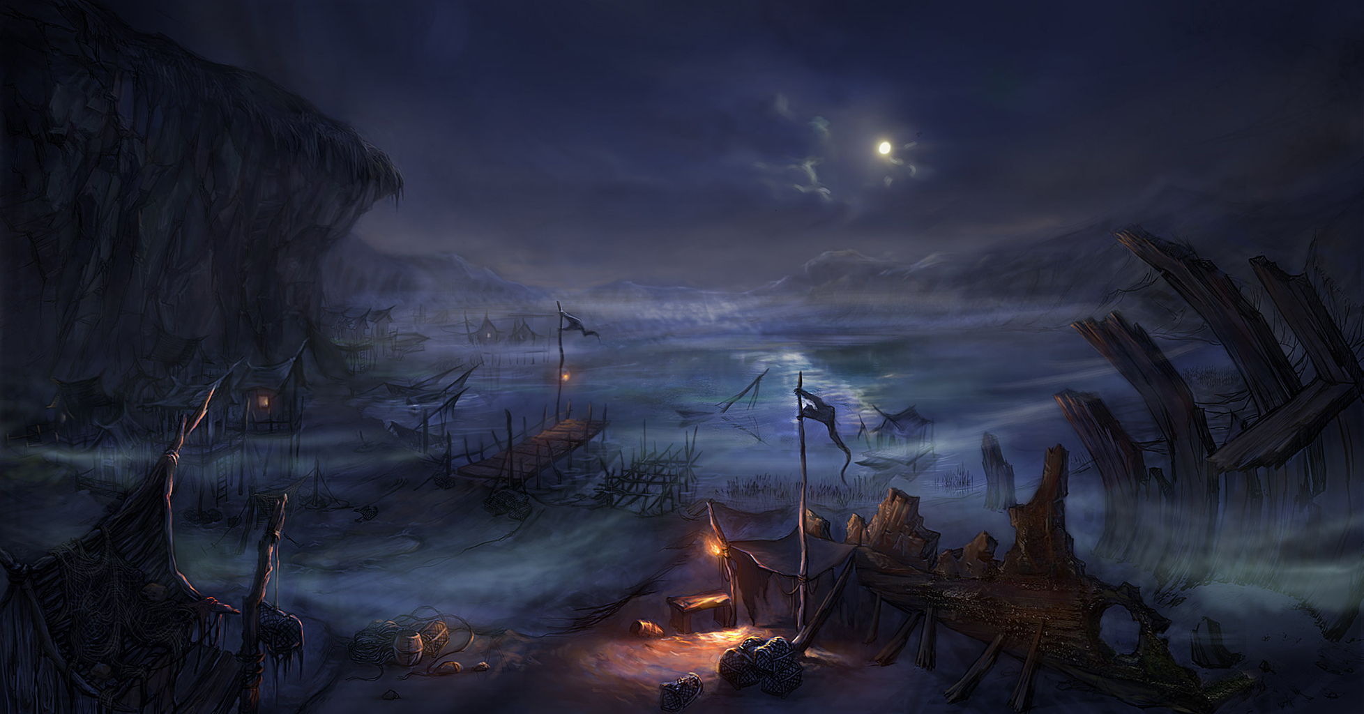 Download mobile wallpaper Landscape, Fantasy, Mountain, Dark, Place, Diablo Iii for free.