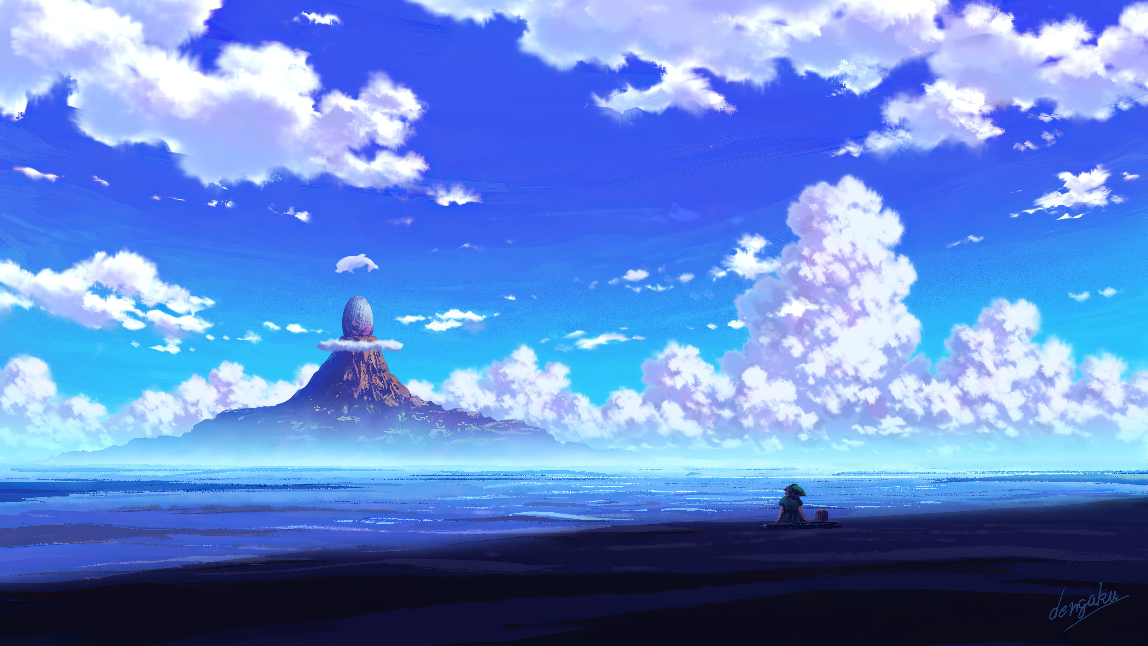 Download mobile wallpaper Anime, Landscape, Sky, Cloud for free.
