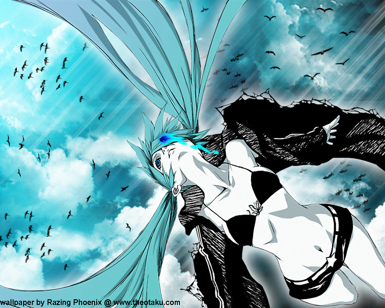 Téléchargez des papiers peints mobile Black Rock Shooter, Animé, Hatsune Miku gratuitement.