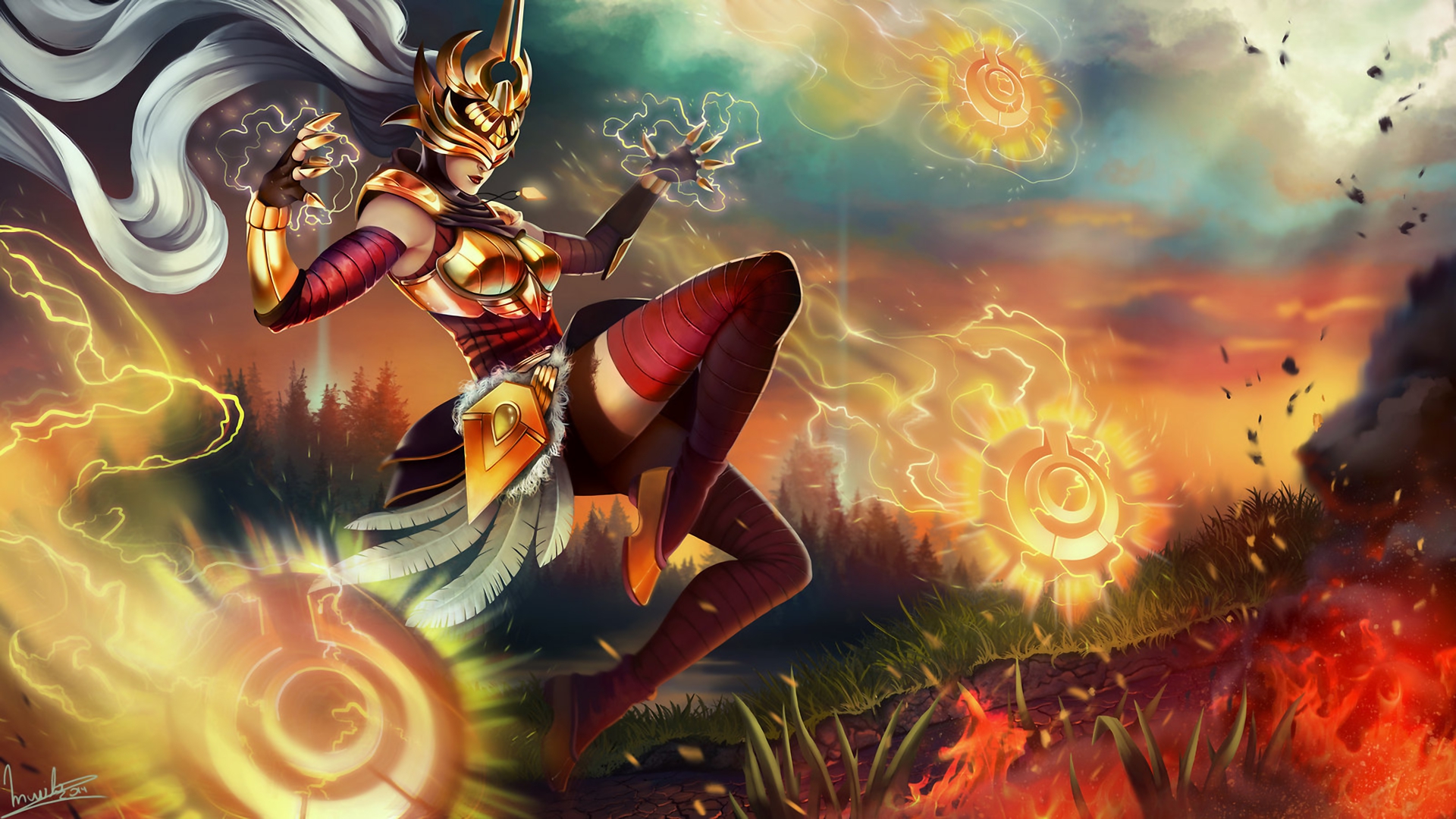 Syndra (League Of Legends)  1366x768 Wallpapers