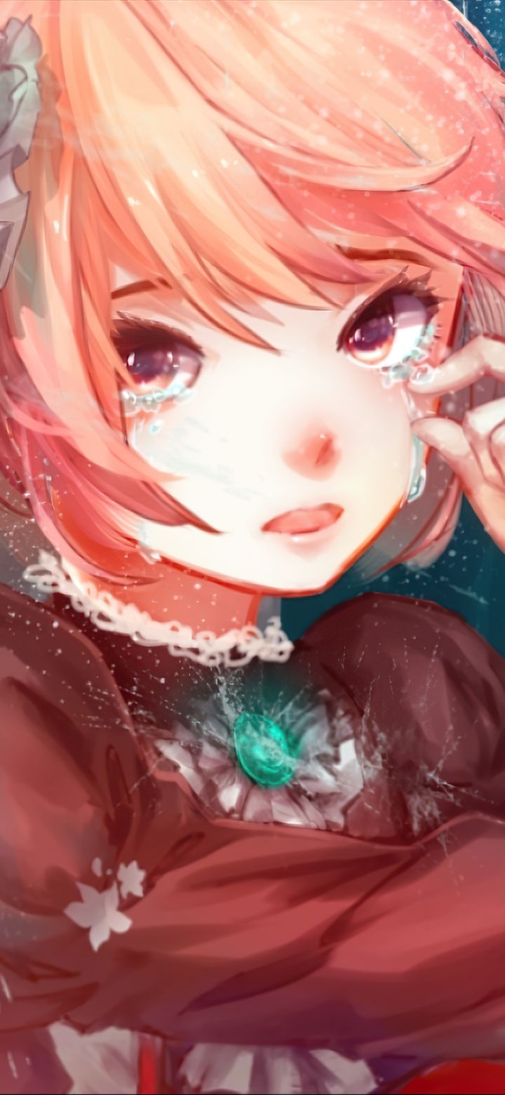 Handy-Wallpaper Kopfschmuck, Tränen, Braune Augen, Animes, Braune Haare, Kurzes Haar, Tokyo Ghoul, Hinami Fueguchi kostenlos herunterladen.