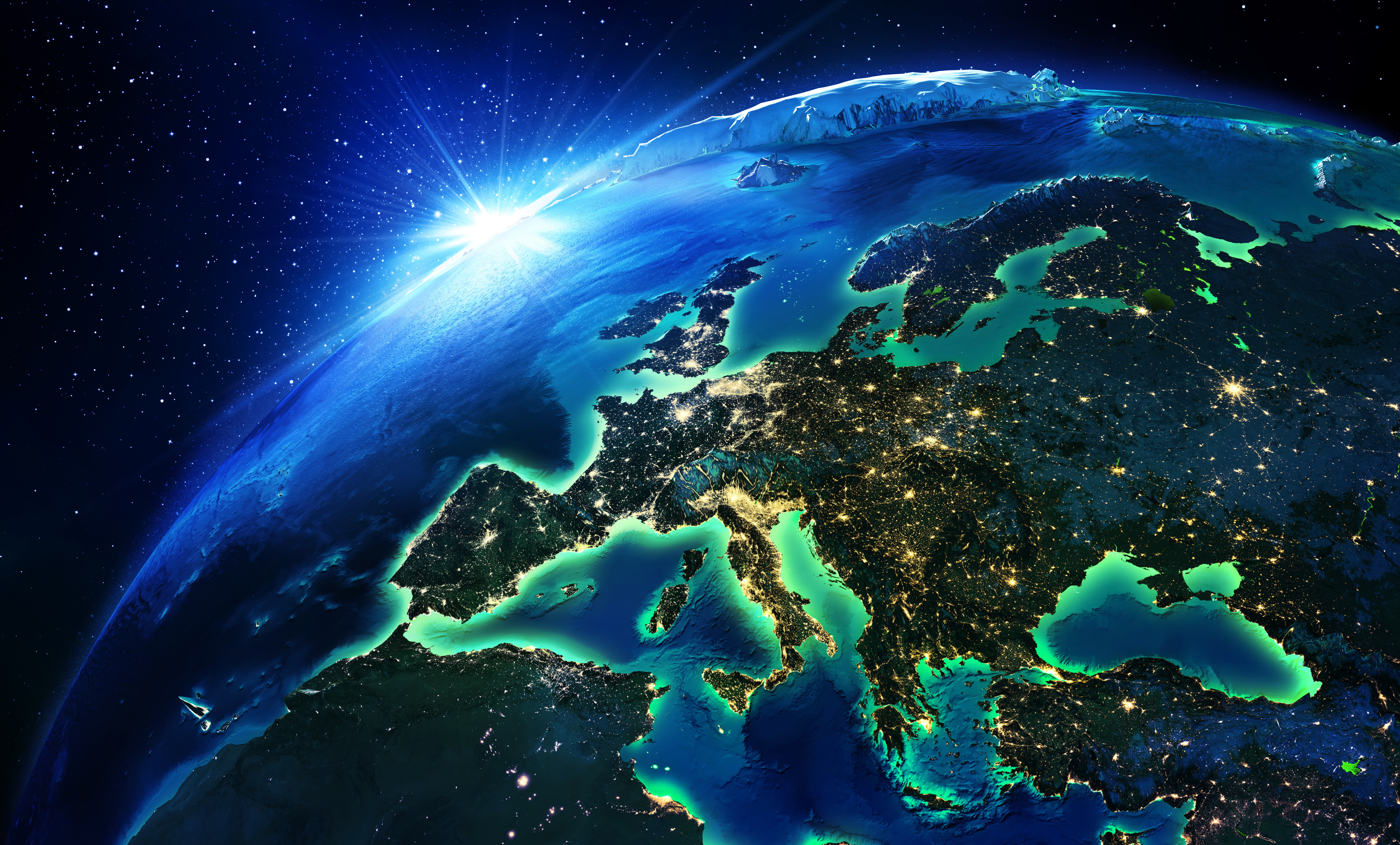 686084 descargar fondo de pantalla europa, desde el espacio, tierra/naturaleza, planeta: protectores de pantalla e imágenes gratis