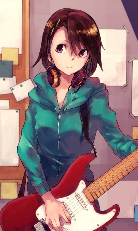 Download mobile wallpaper Music, Anime, Guitar for free.