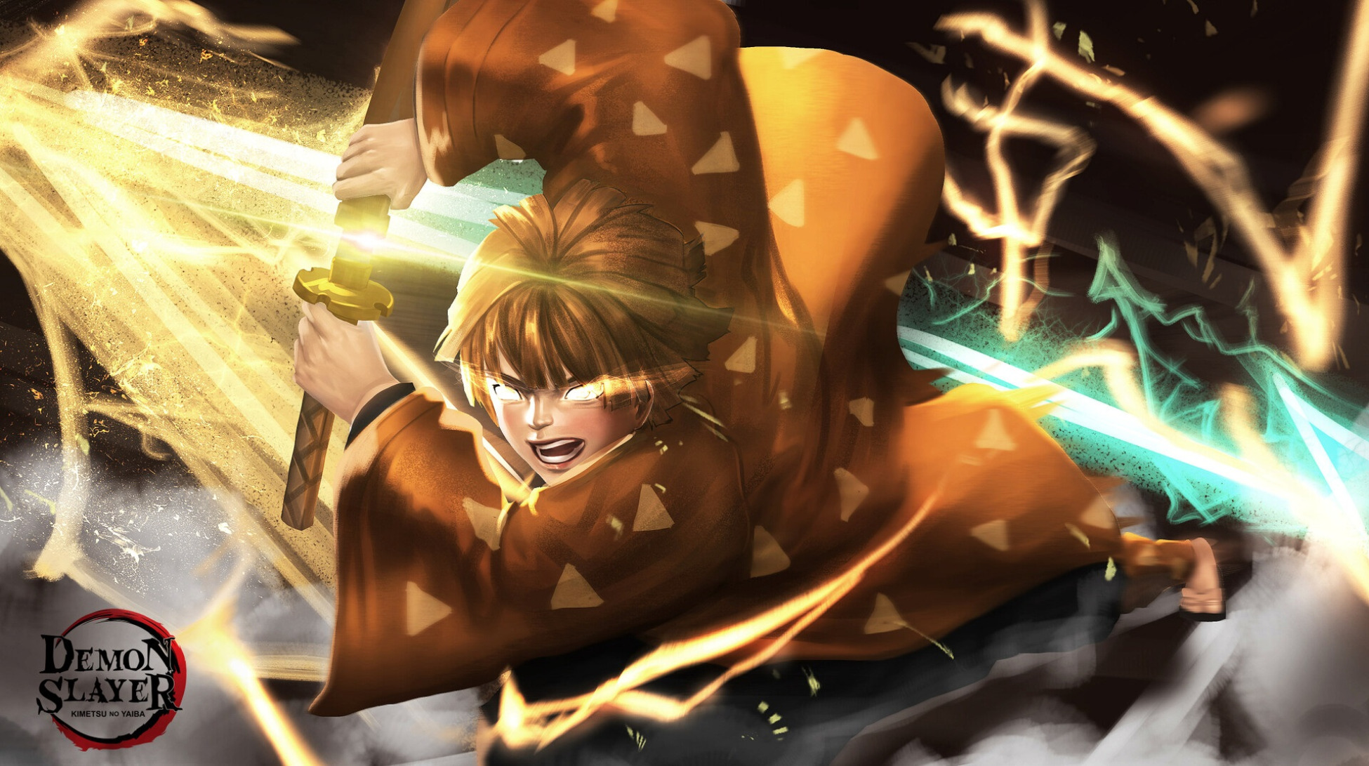 Laden Sie das Animes, Demon Slayer, Zenitsu Agatsuma-Bild kostenlos auf Ihren PC-Desktop herunter
