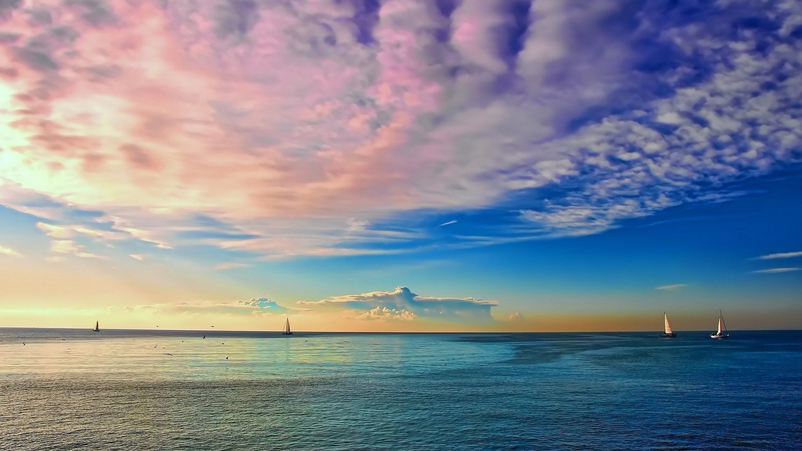 Download mobile wallpaper Clouds, Sky, Landscape, Sea for free.