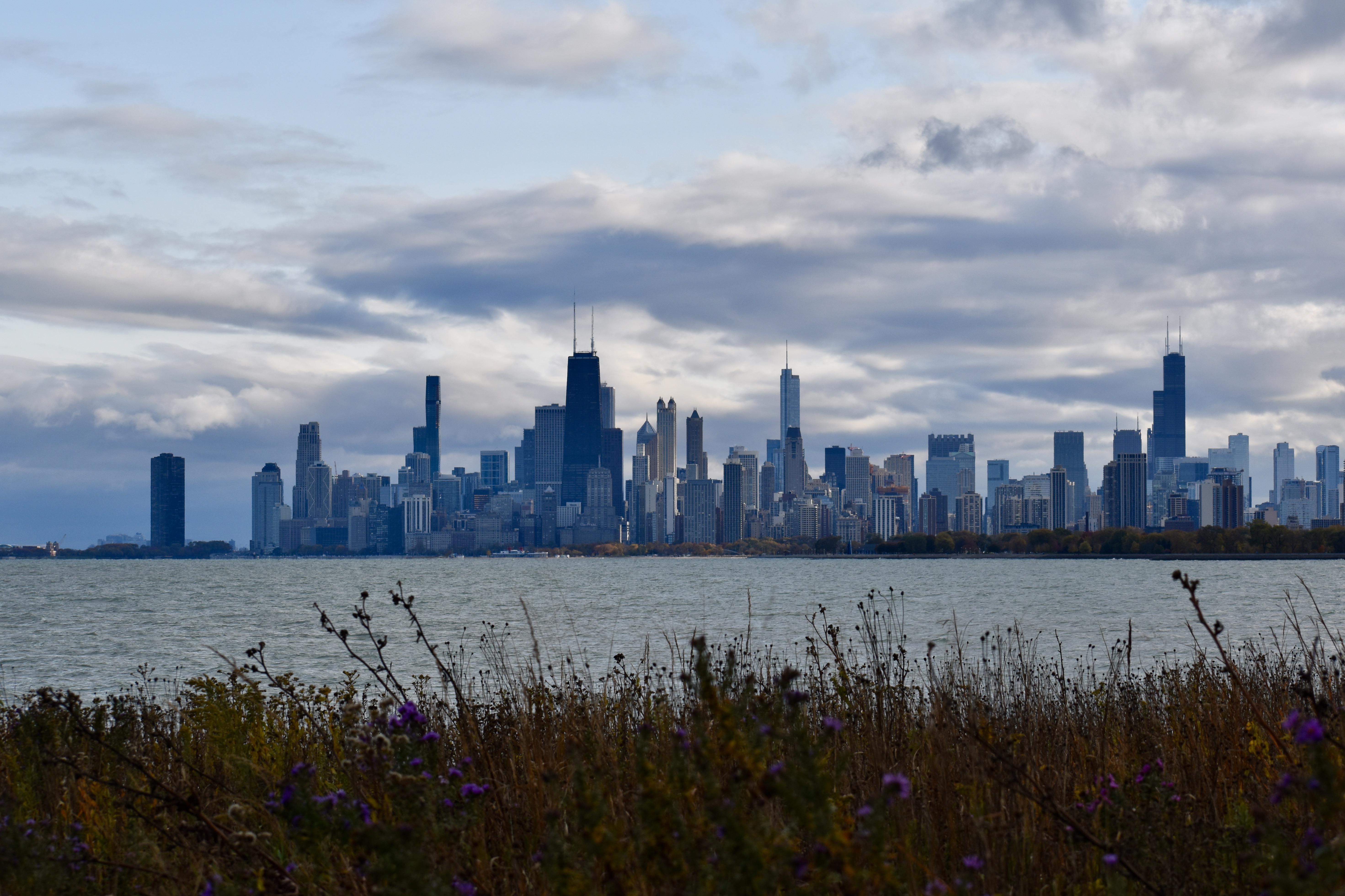 cities, usa, city, building, lake, united states, view, chicago