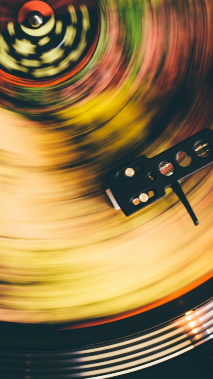 Download mobile wallpaper Music, Record, Motion Blur for free.