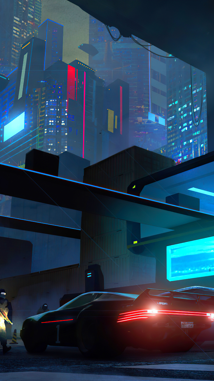 Download mobile wallpaper City, Building, Car, Sci Fi, Futuristic, Vehicle for free.