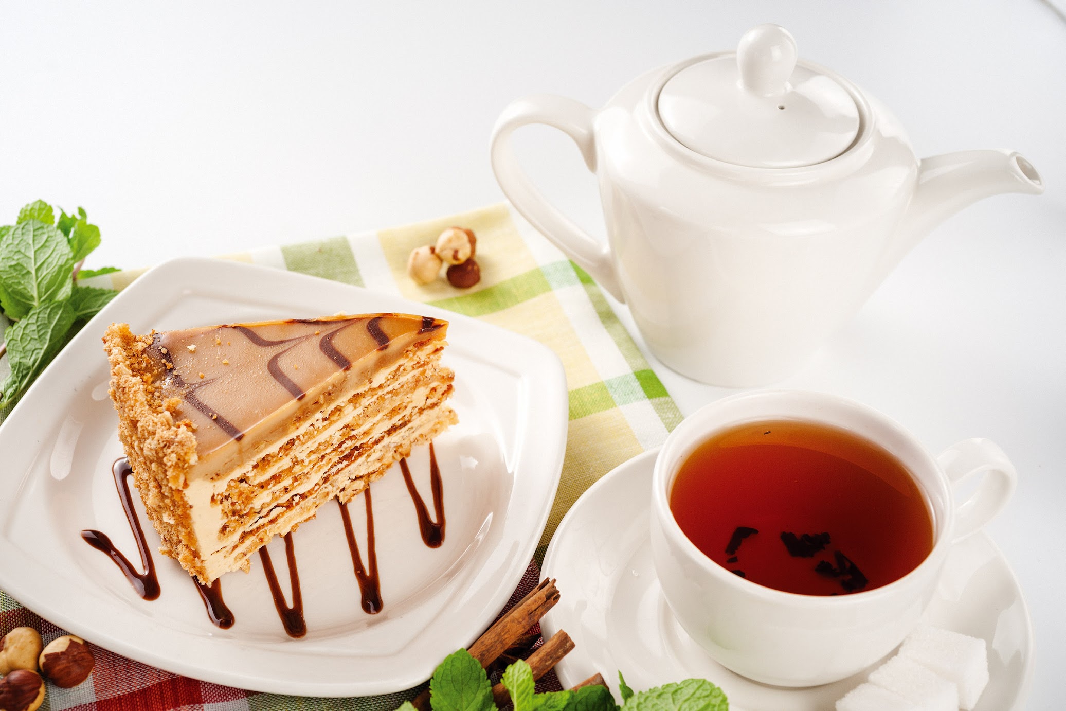 Free download wallpaper Food, Dessert, Still Life, Cup, Cake, Tea, Teapot on your PC desktop