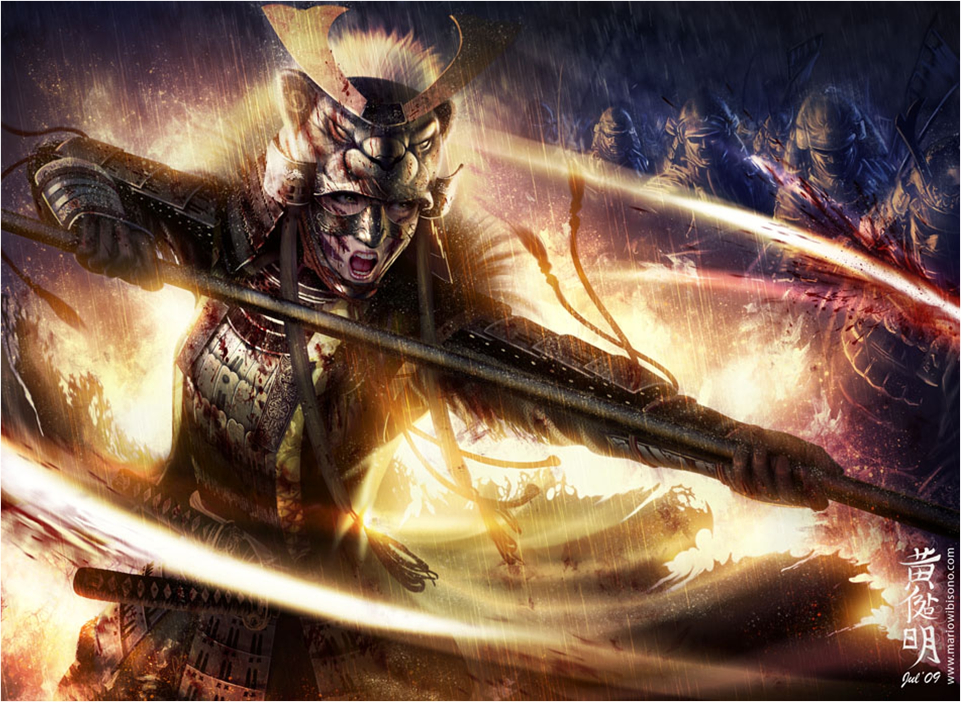 233640 Hintergrundbild herunterladen fantasie, legende der fünf ringe, samurai, krieger - Bildschirmschoner und Bilder kostenlos