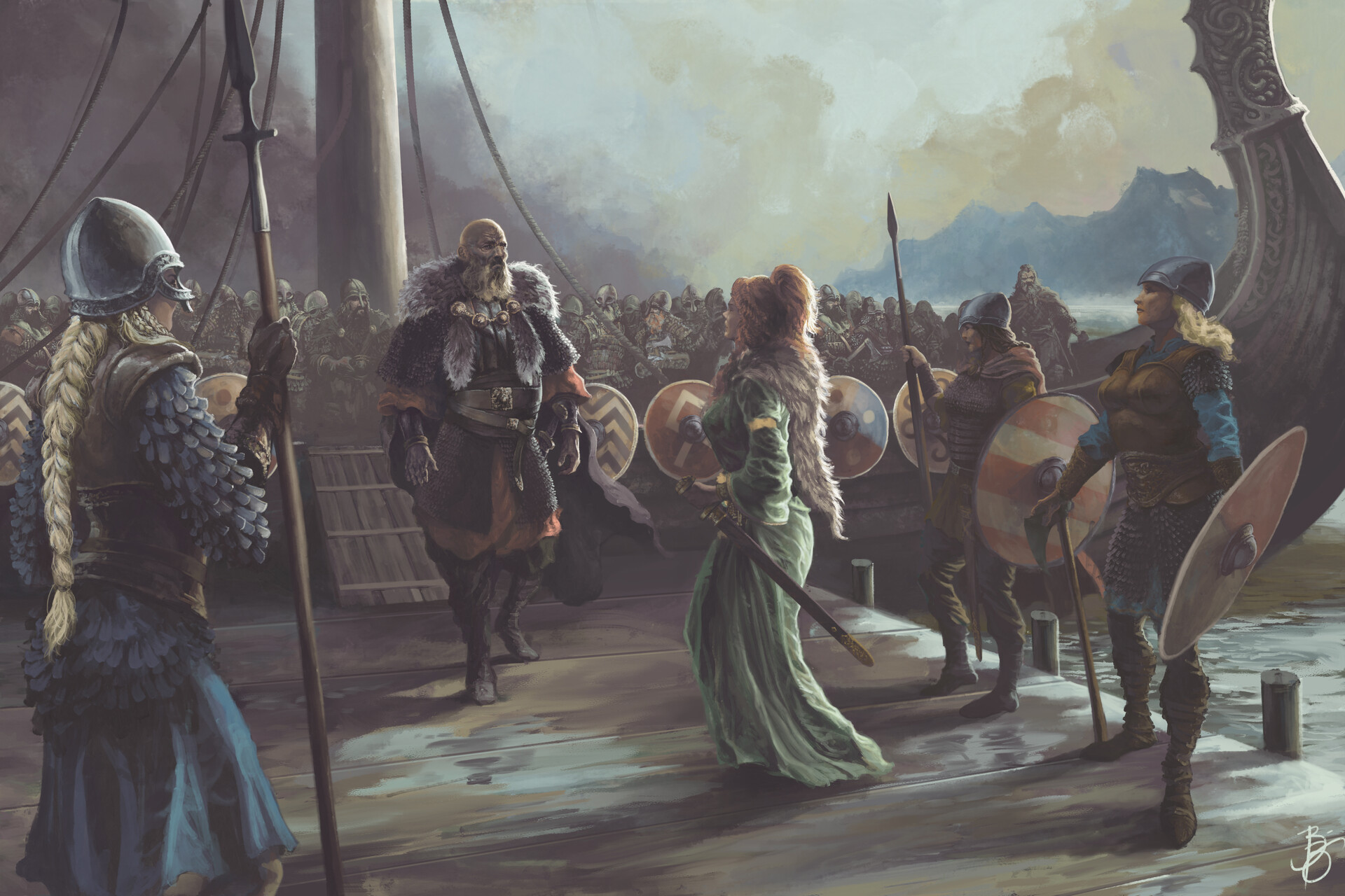Download mobile wallpaper Fantasy, Shield, Warrior, Norse, Viking for free.