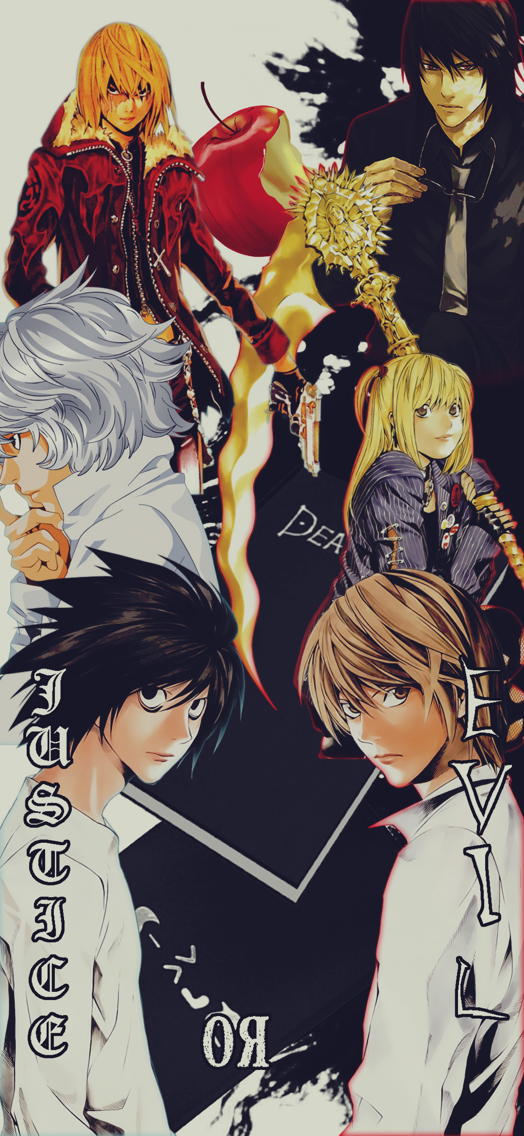 l (death note), anime, death note, light yagami, mello (death note), near (death note), teru mikami, misa amane
