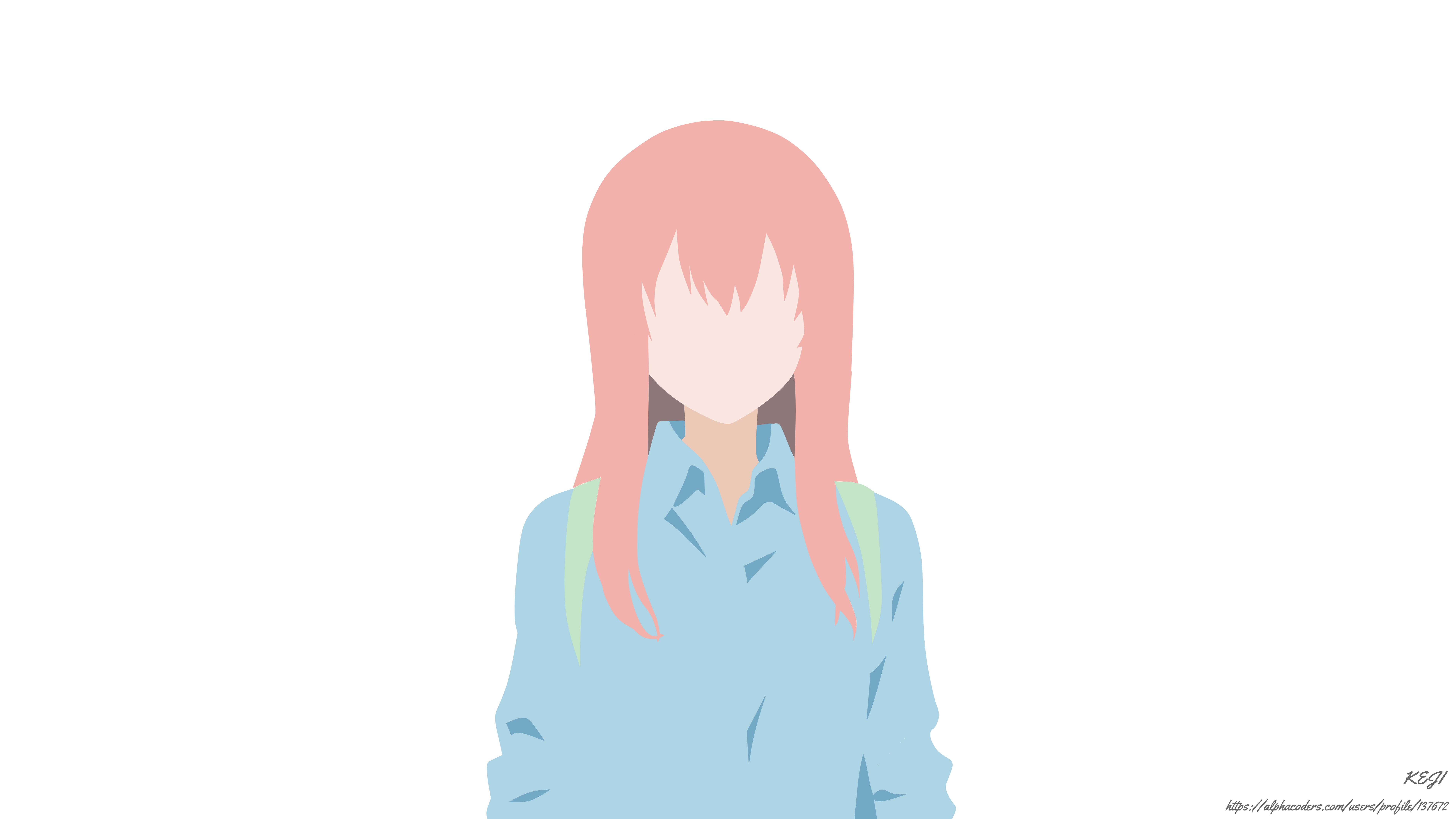 Free download wallpaper Anime, Brown Hair, Minimalist, Shouko Nishimiya on your PC desktop