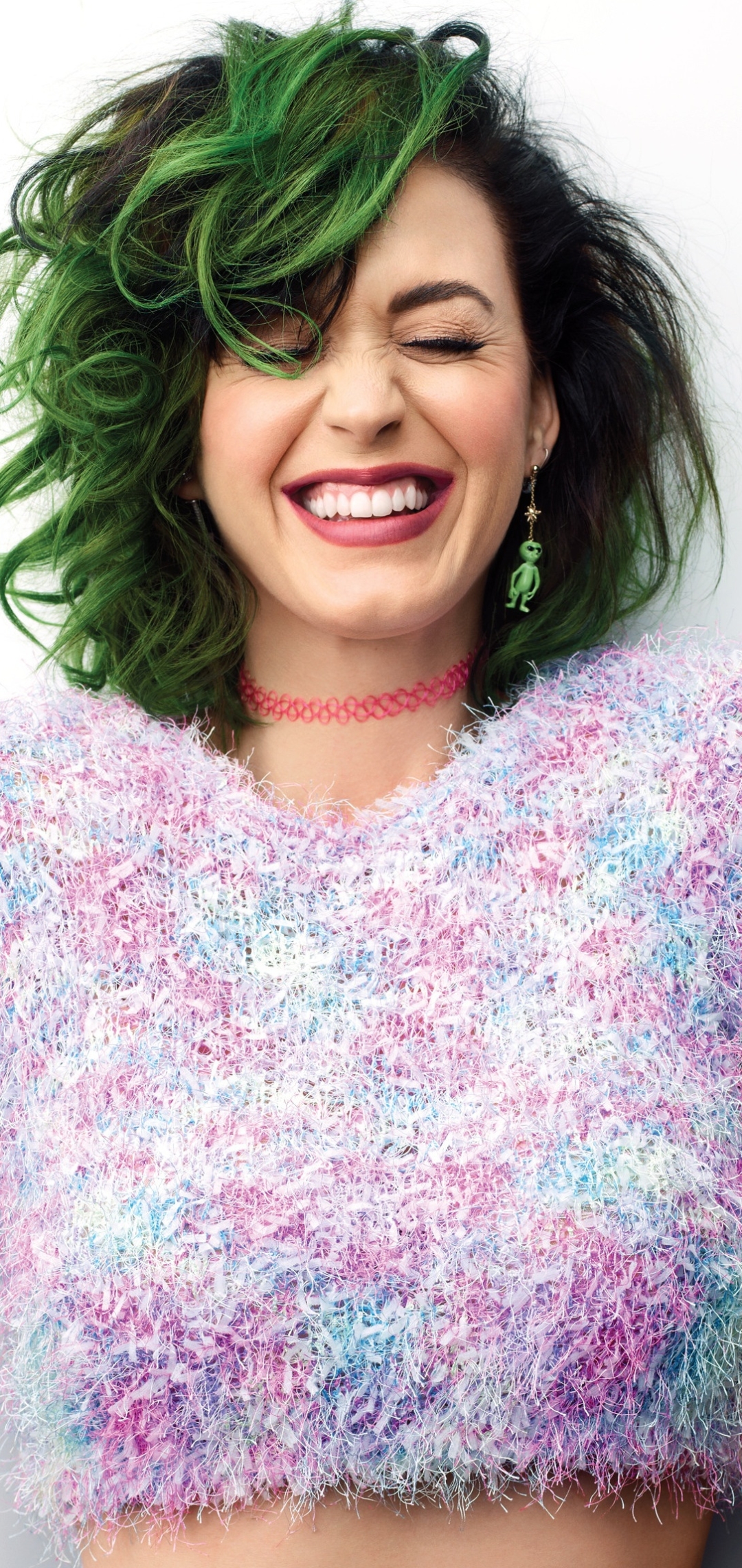 Handy-Wallpaper Musik, Katy Perry, Grüne Haare kostenlos herunterladen.