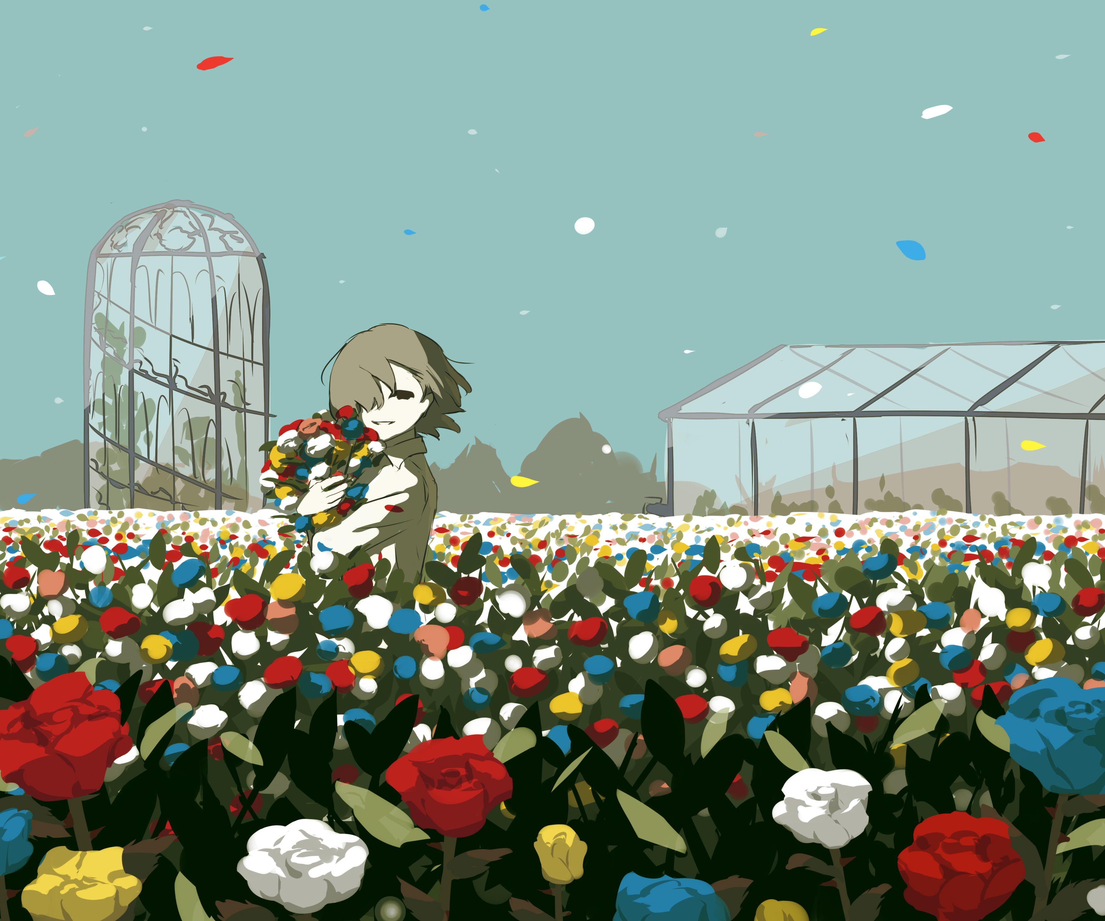 Free download wallpaper Anime, Flower, Rose, Original on your PC desktop