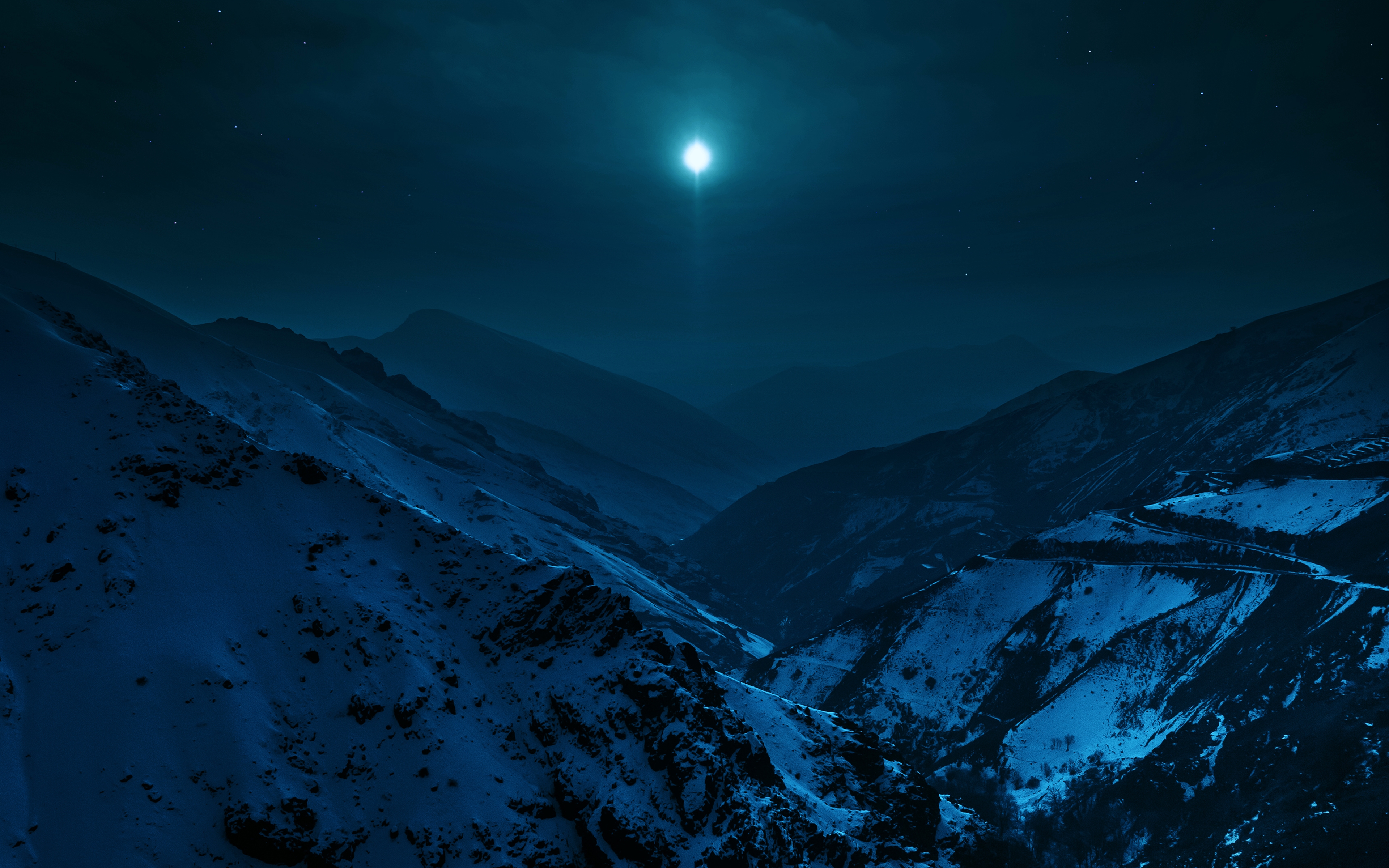 356507画像をダウンロード雪, 自然, 夜, 地球, 山, 風景, 月, 空, 山岳-壁紙とスクリーンセーバーを無料で