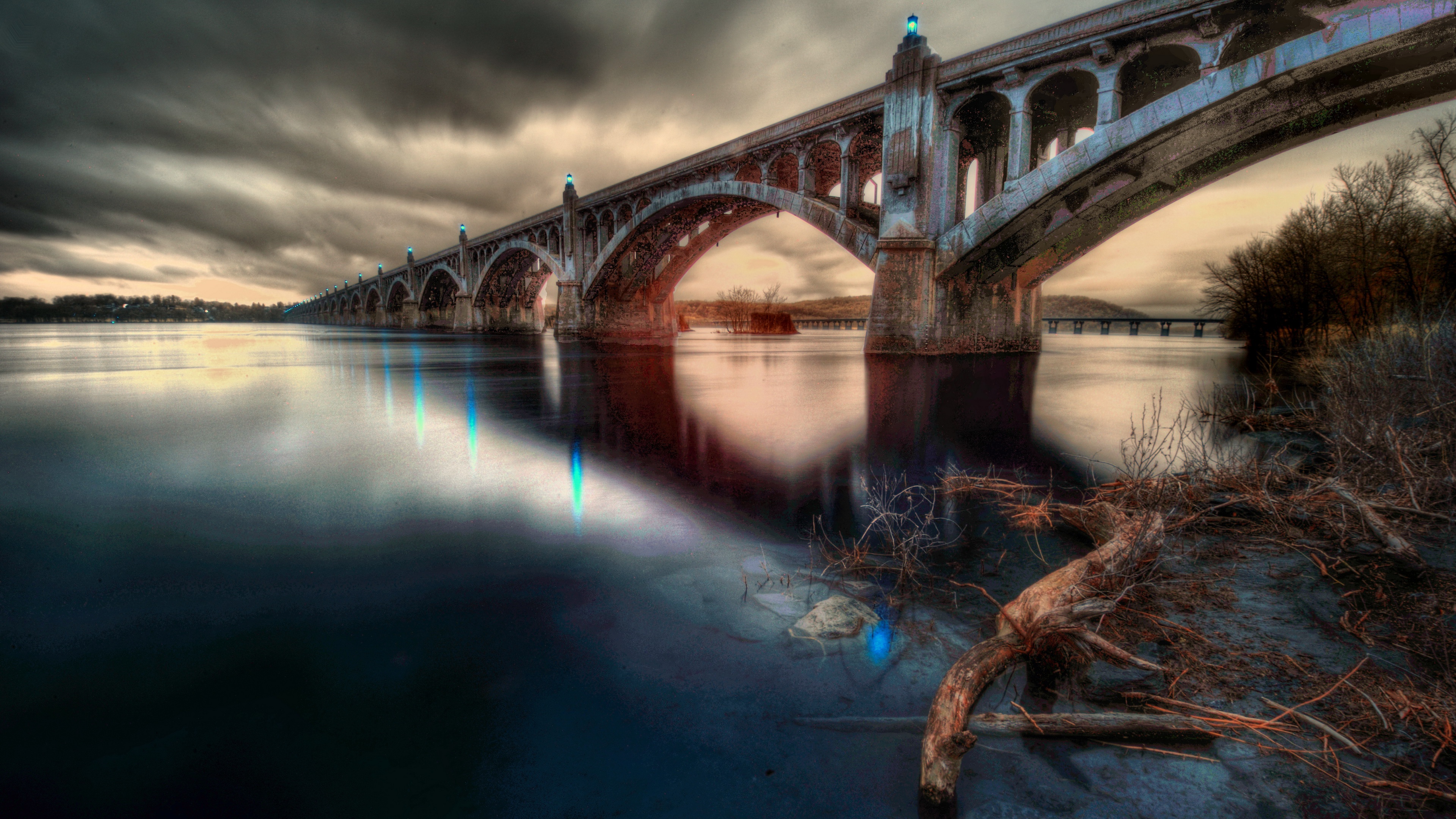 Handy-Wallpaper Fluss, Brücke, Brücken, Menschengemacht kostenlos herunterladen.