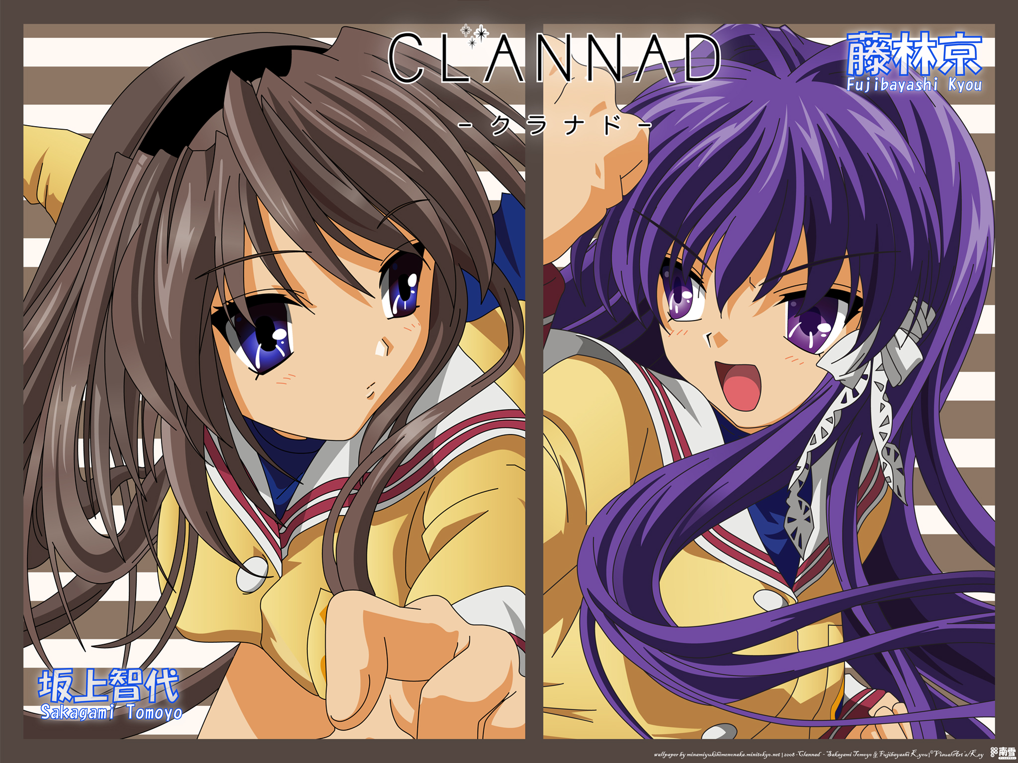 Free download wallpaper Anime, Kyou Fujibayashi, Clannad, Tomoyo Sakagami on your PC desktop