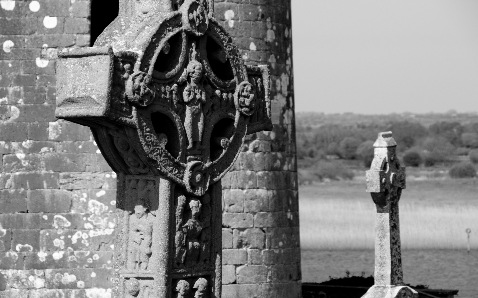 Laden Sie das Irland, Kreuz, Kloster, Religiös, Clonmacnoise, Clonmacnoise Kloster-Bild kostenlos auf Ihren PC-Desktop herunter
