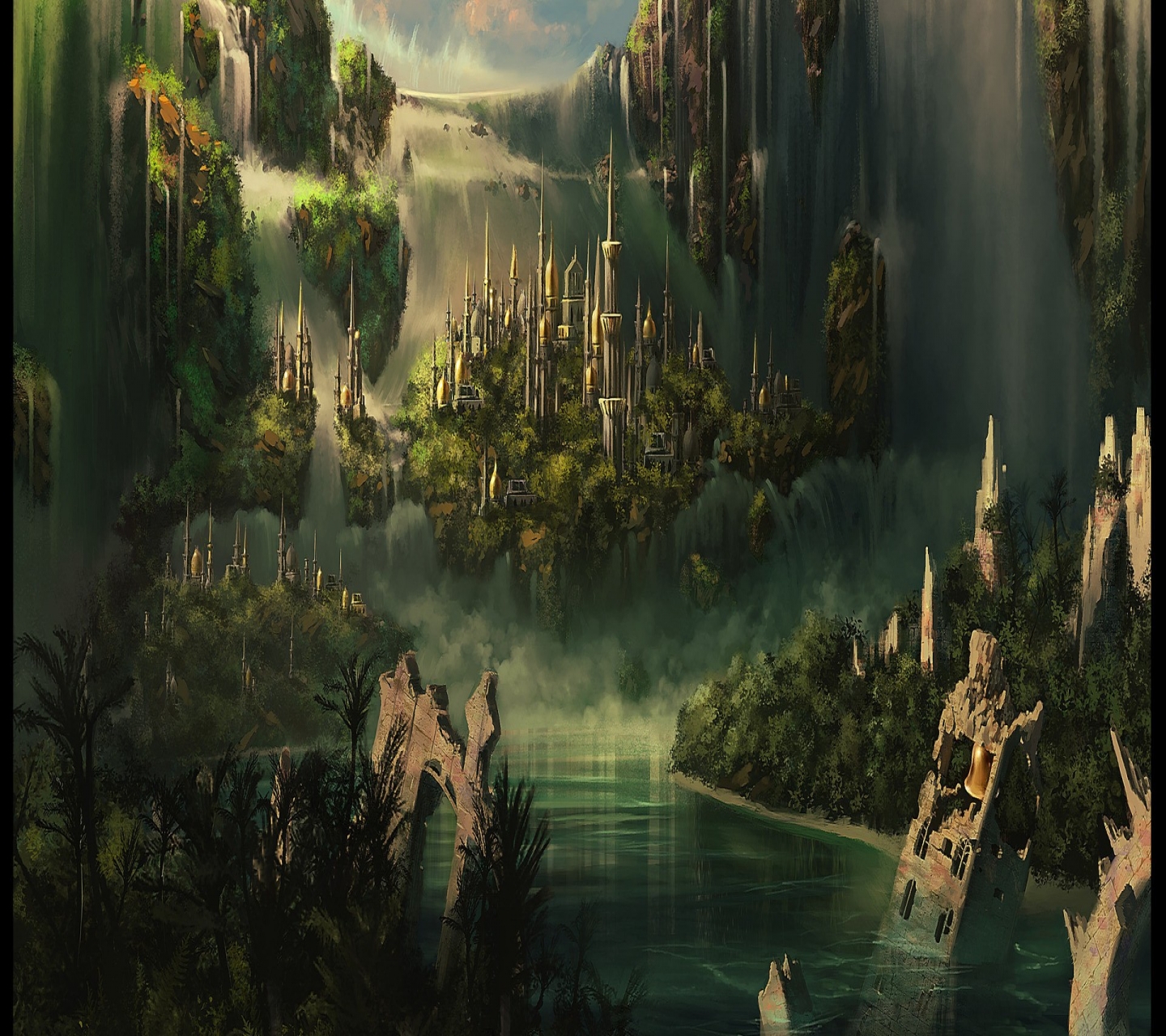 Free download wallpaper Fantasy, City, Ruin, Castle on your PC desktop