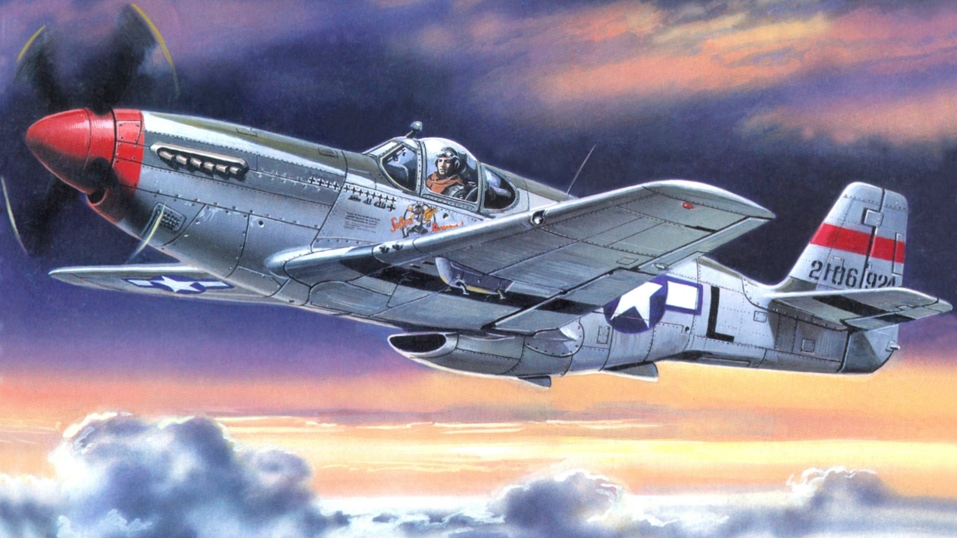 427932 завантажити картинку військовий, північноамериканський p 51 mustang, літак, хмара, малювання, небо, військова авіація - шпалери і заставки безкоштовно