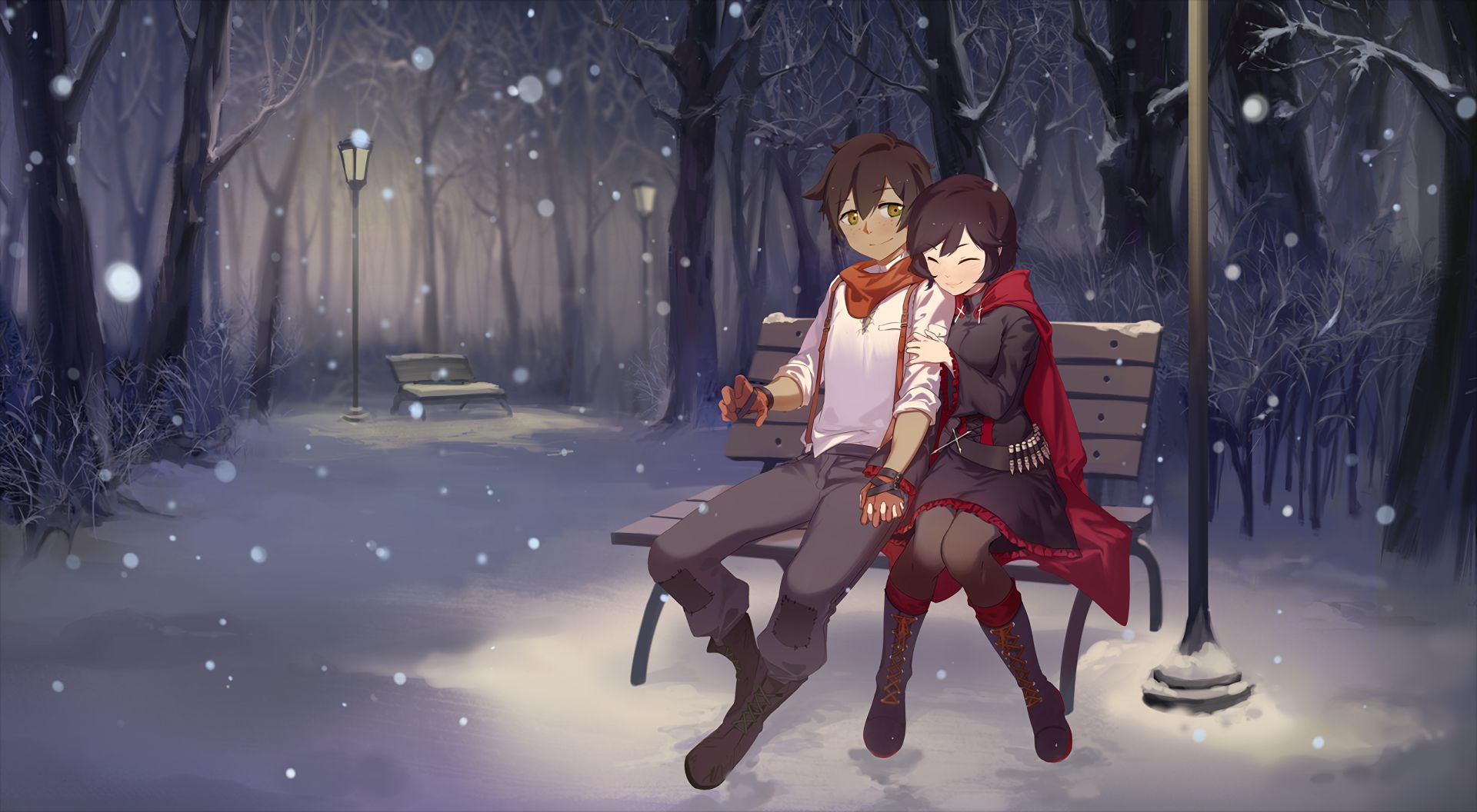 Free download wallpaper Anime, Snow, Rwby, Ruby Rose (Rwby), Oscar Pine on your PC desktop
