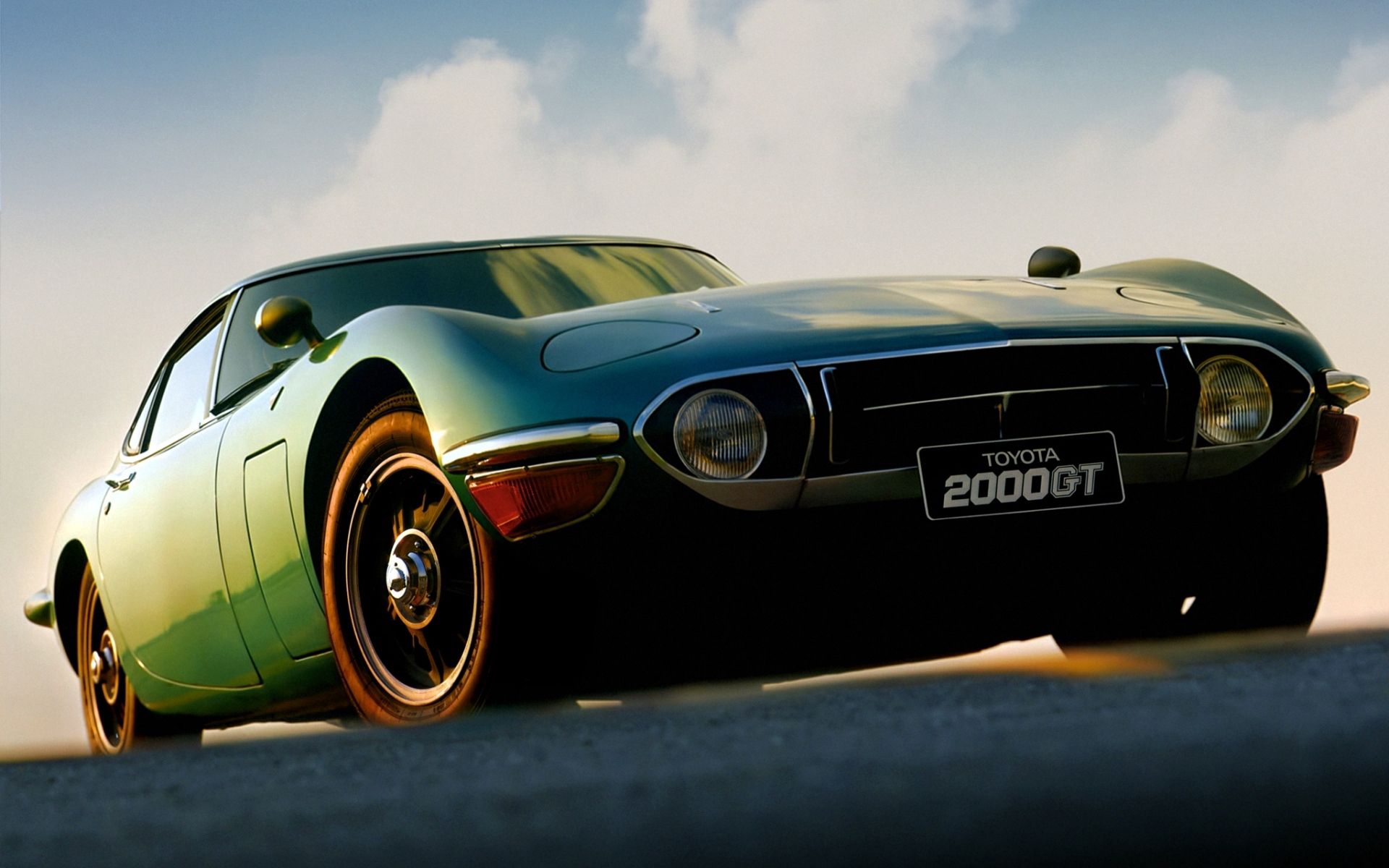 cars, toyota, green, front view, 1970, 2000gt