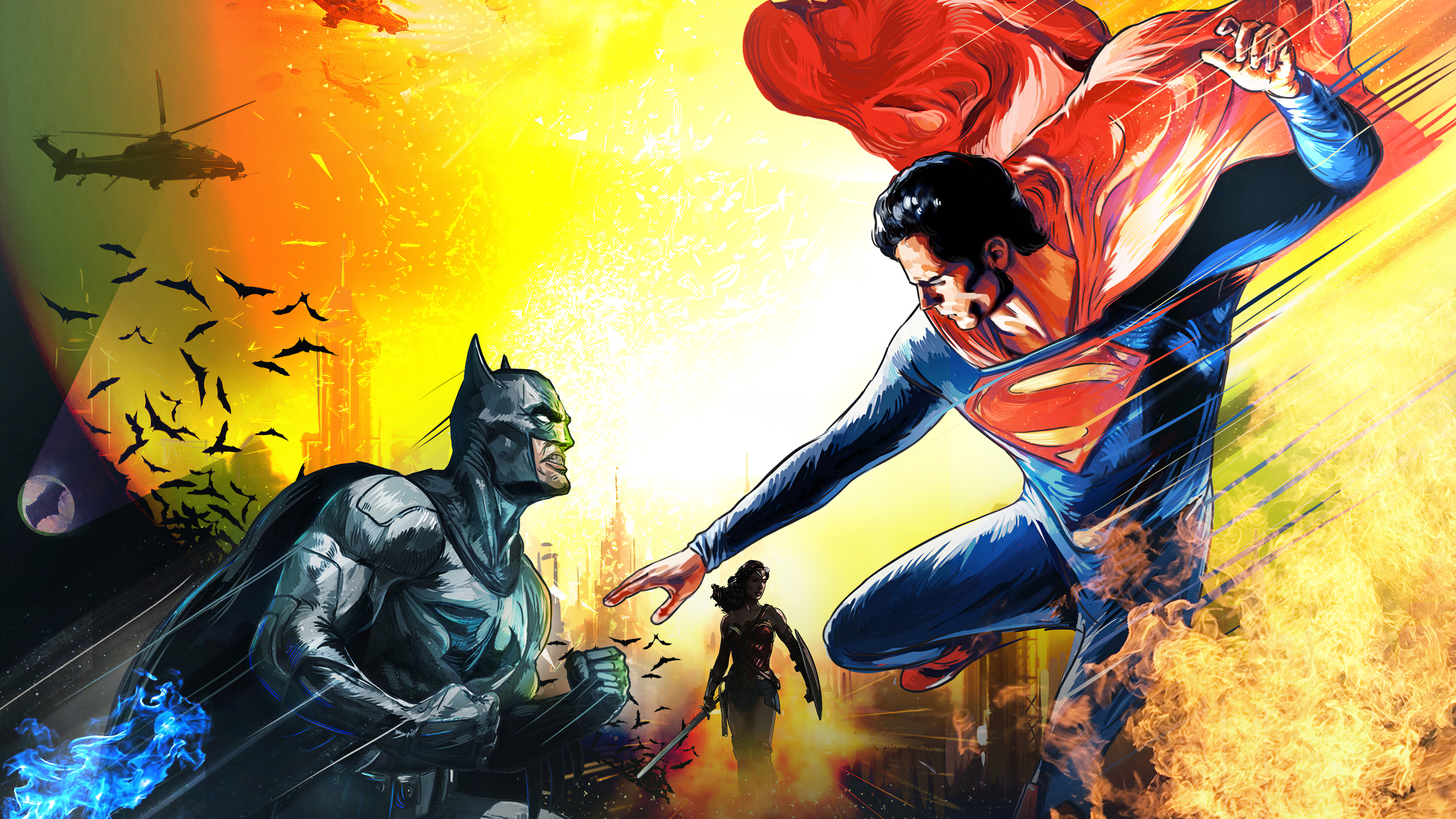 Laden Sie das Batman, Comics, Dc Comics, Übermensch, Wonderwoman, Gerechtigkeitsliga-Bild kostenlos auf Ihren PC-Desktop herunter