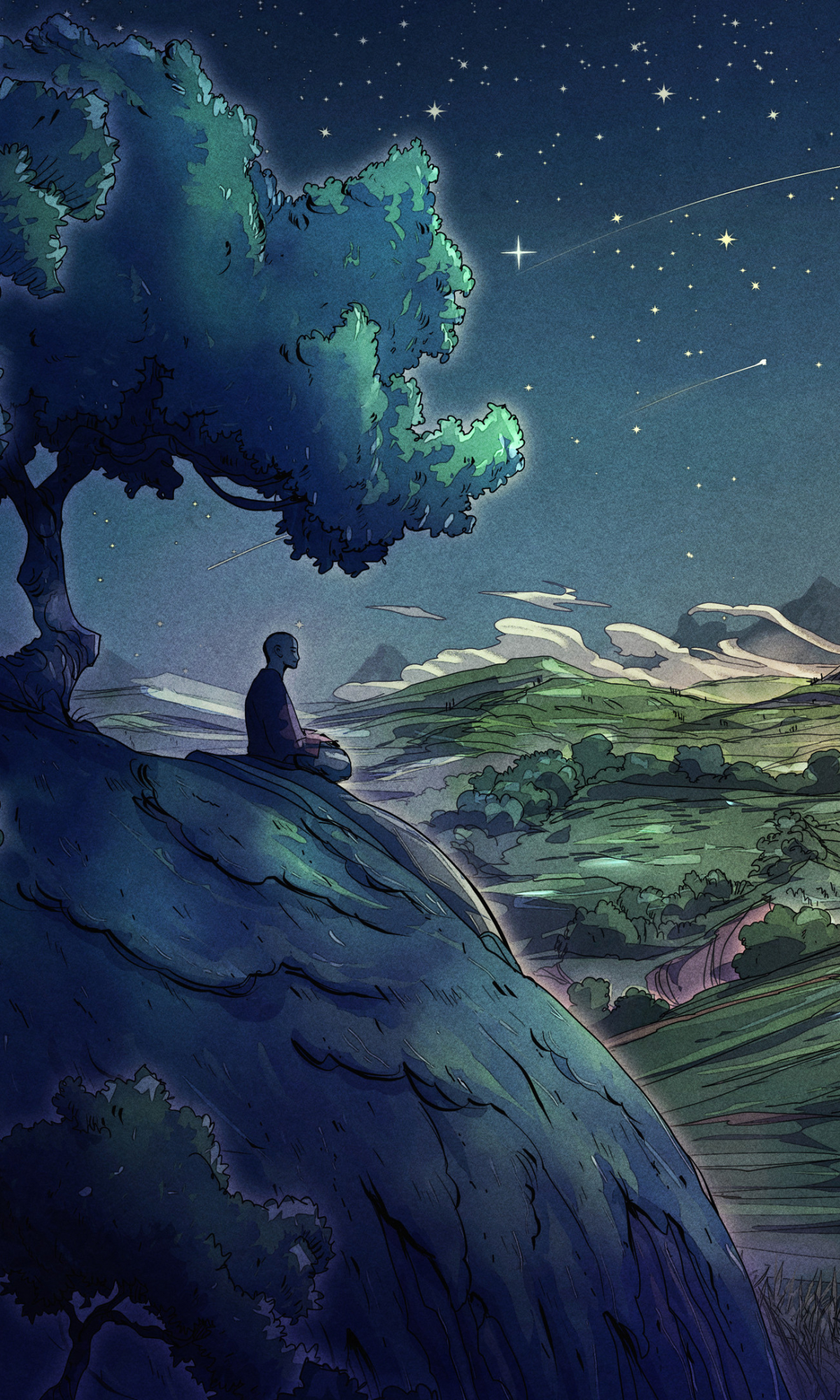 Download mobile wallpaper Landscape, Fantasy, Meditation for free.