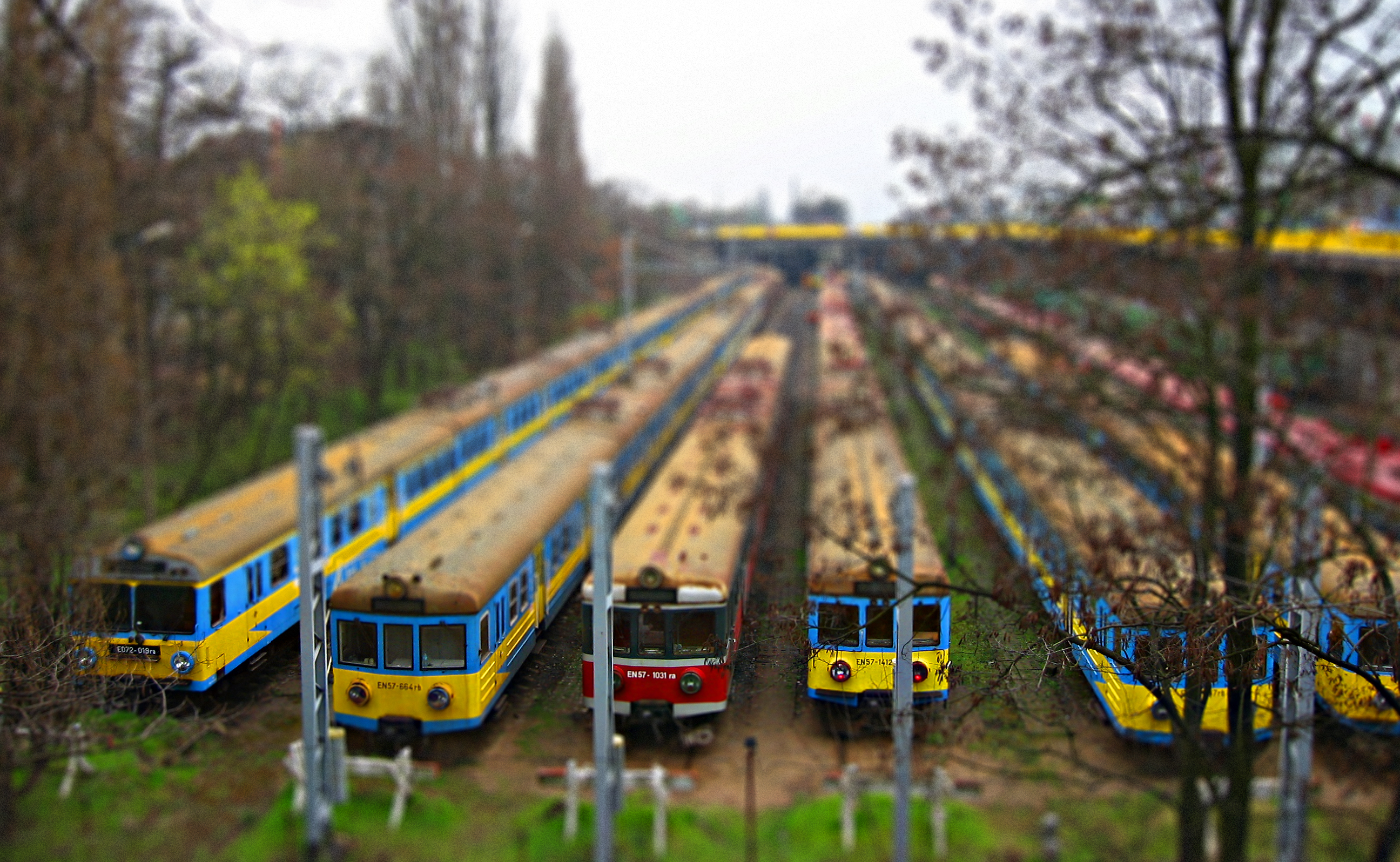 Завантажити шпалери безкоштовно Поїзд, Фотографія, Tilt Shift картинка на робочий стіл ПК