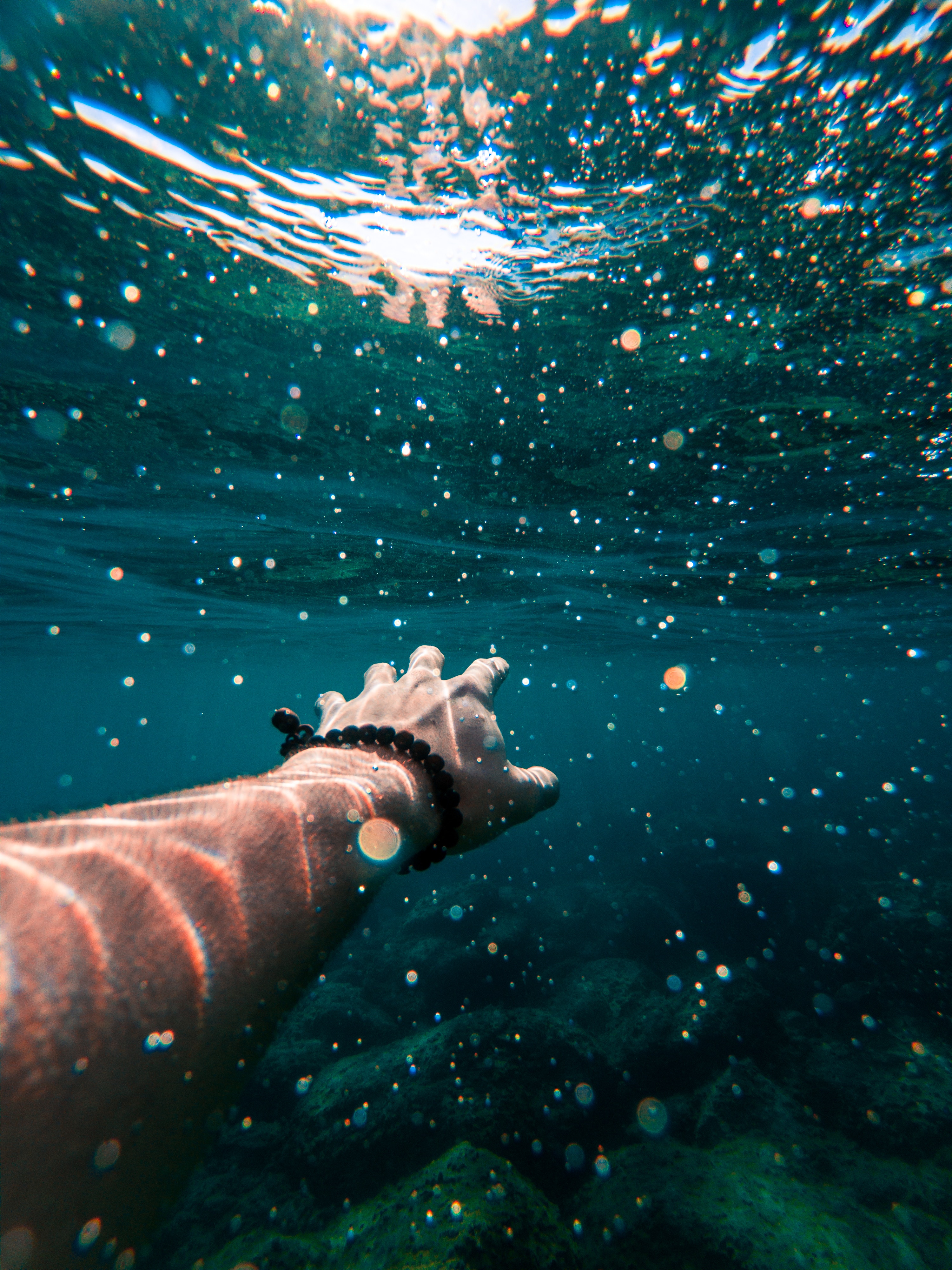 underwater, swimming, hand, water, miscellanea, miscellaneous, submarine