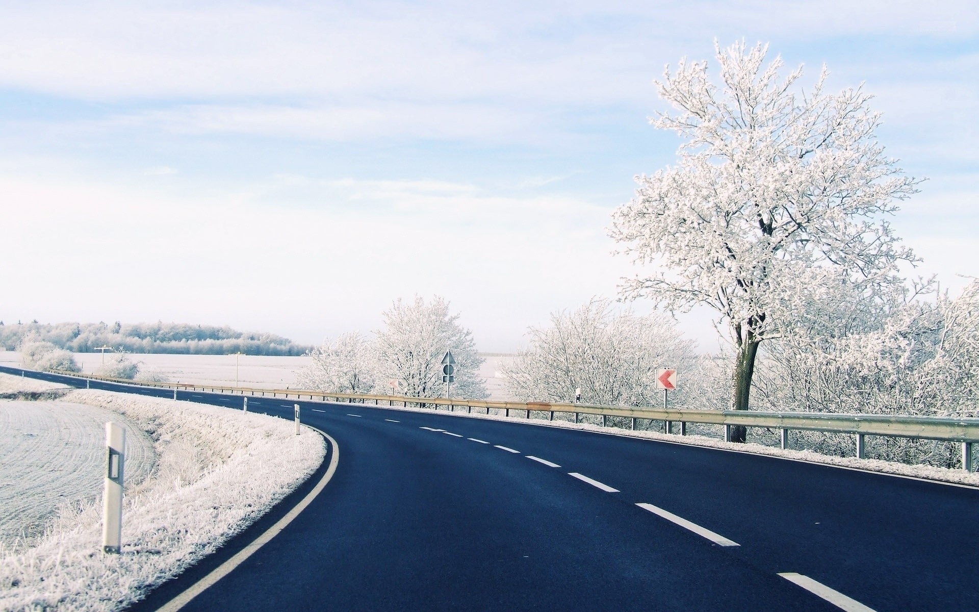 Free download wallpaper Winter, Snow, Road, Tree, Man Made on your PC desktop