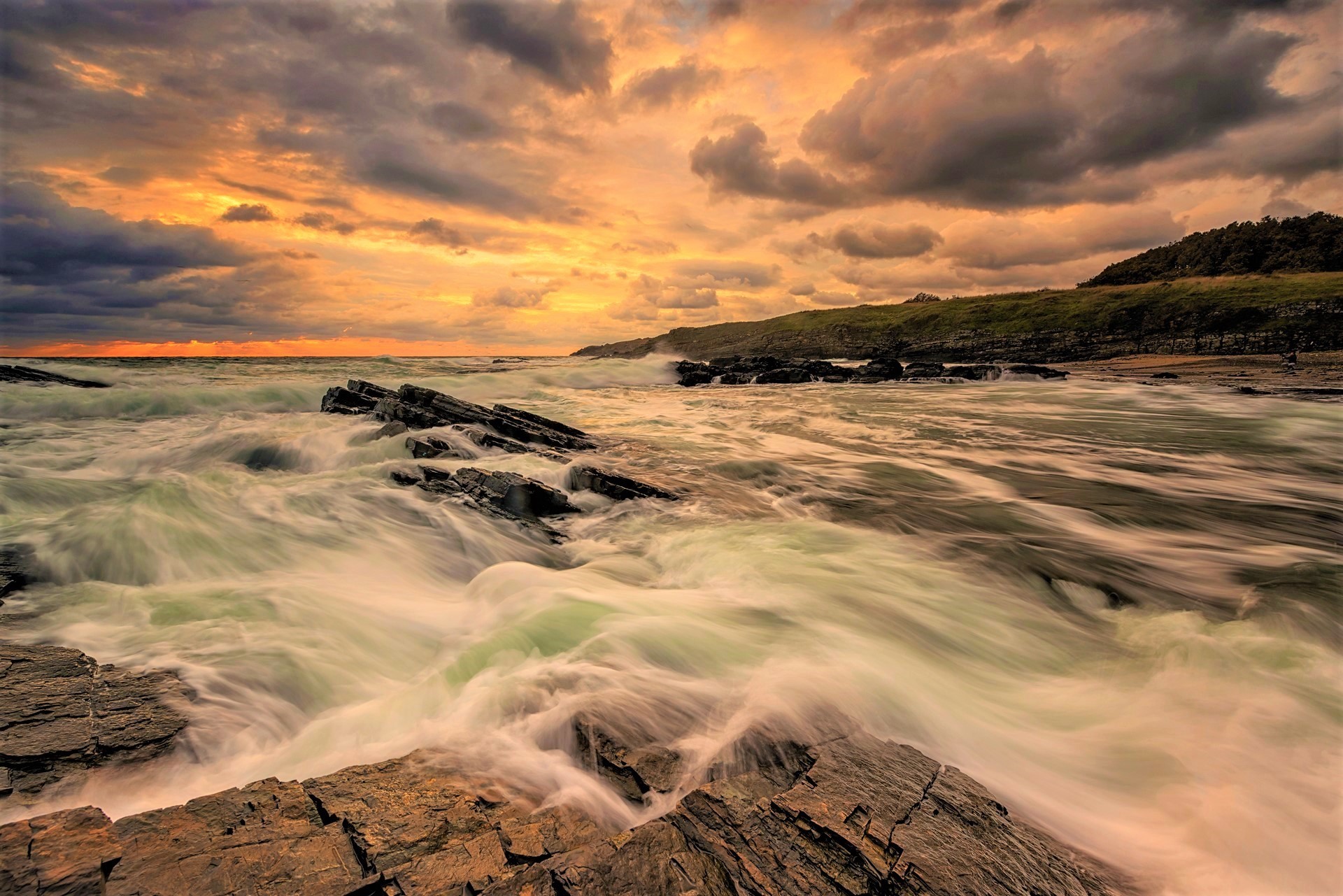 Handy-Wallpaper Horizont, Ozean, Wolke, Meer, Himmel, Sonnenuntergang, Erde/natur kostenlos herunterladen.