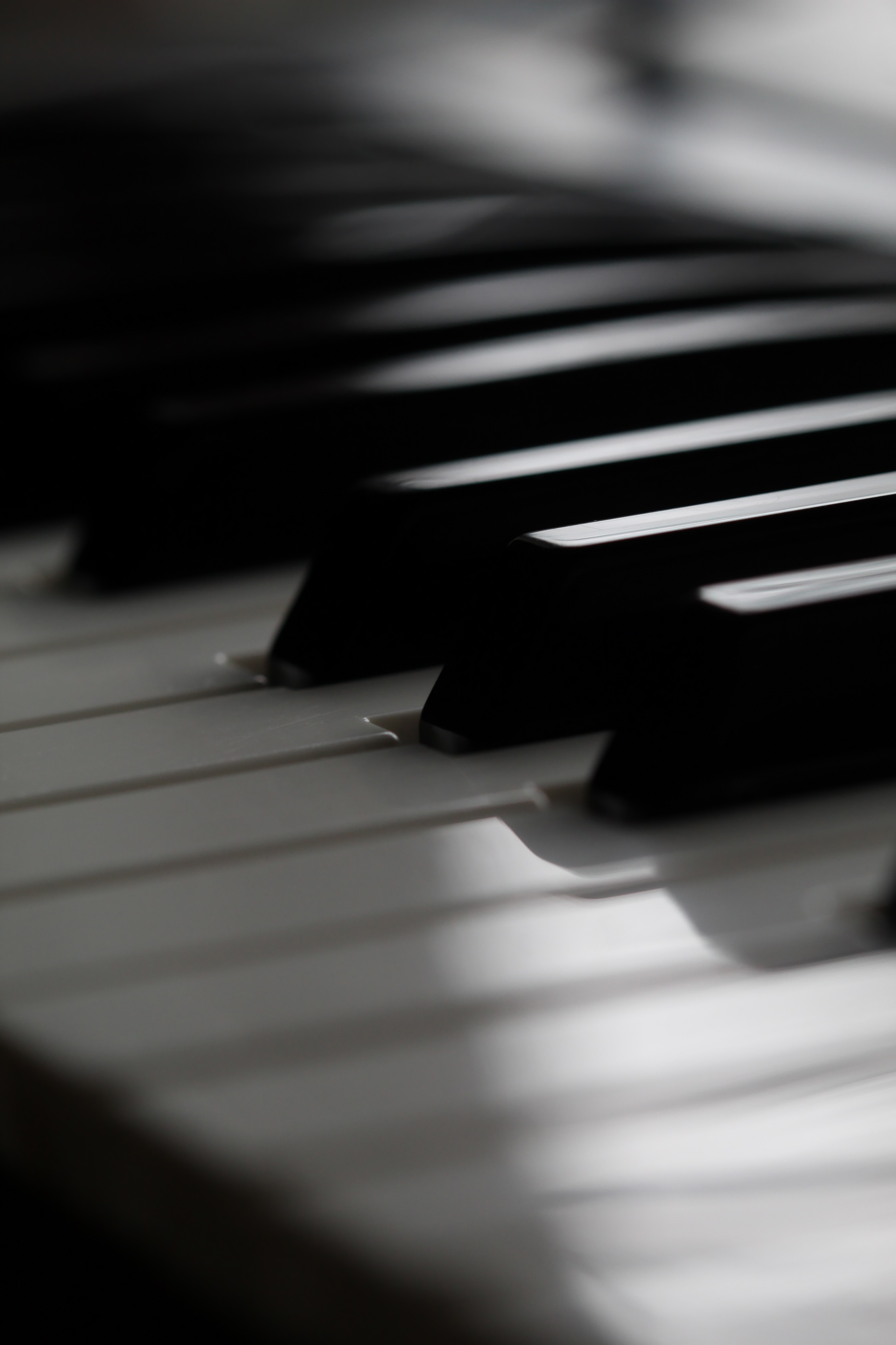 72297 скачать картинку музыкальный инструмент, макро, музыка, пианино, чб, клавиши - обои и заставки бесплатно