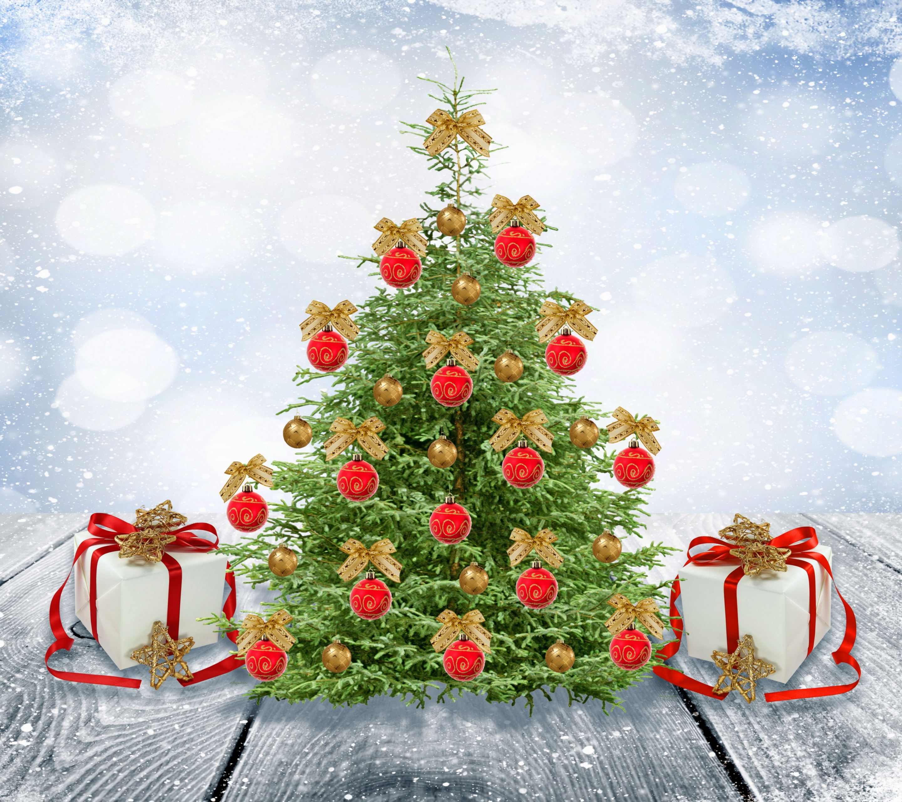 Download mobile wallpaper Christmas, Holiday, Gift, Christmas Tree, Christmas Ornaments for free.