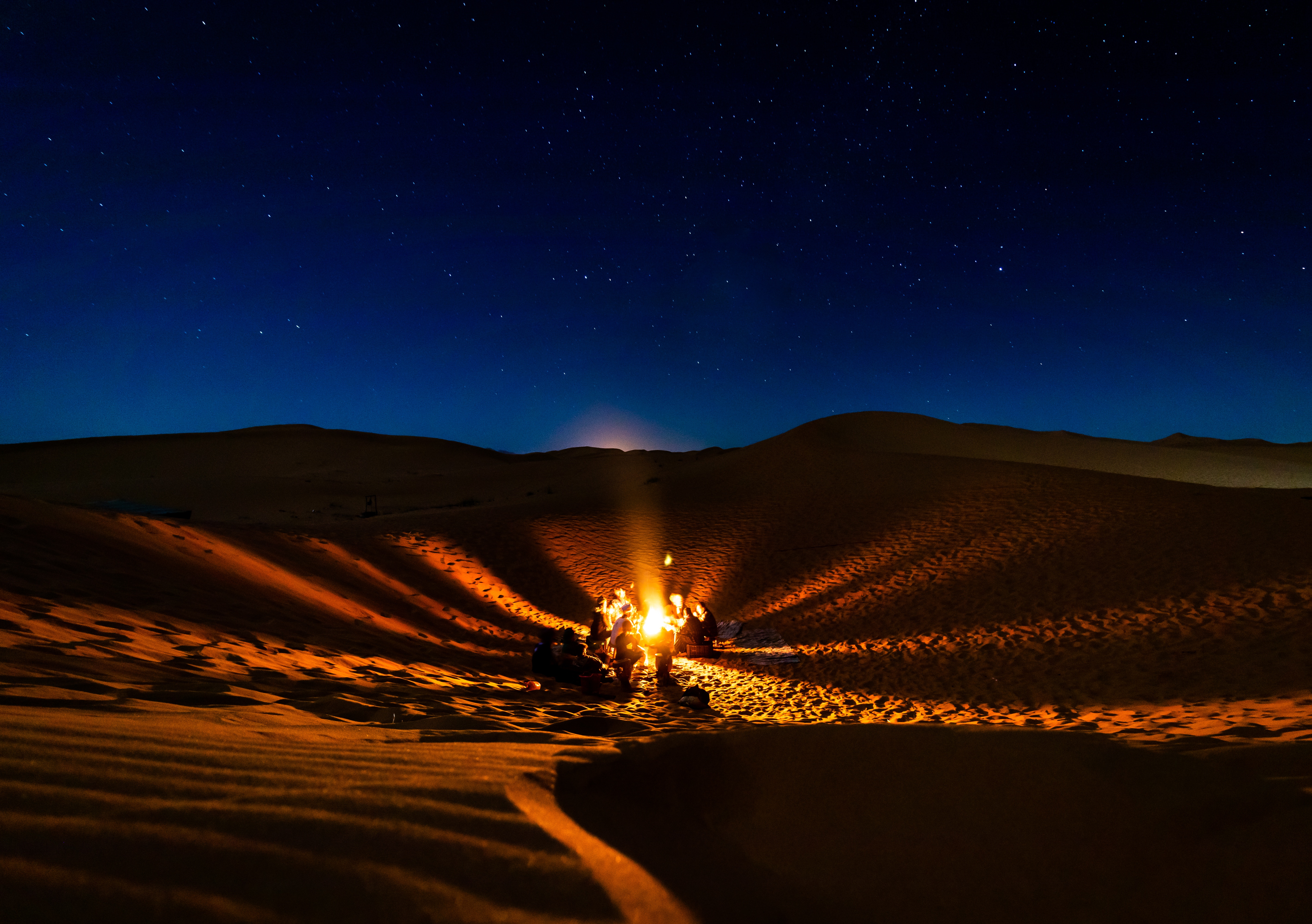 morocco, people, nature, bonfire, night, desert, starry sky, camping, campsite