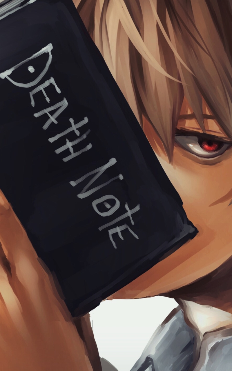 Handy-Wallpaper Death Note, Buch, Rote Augen, Animes, Braune Haare, Leichtes Yagami kostenlos herunterladen.